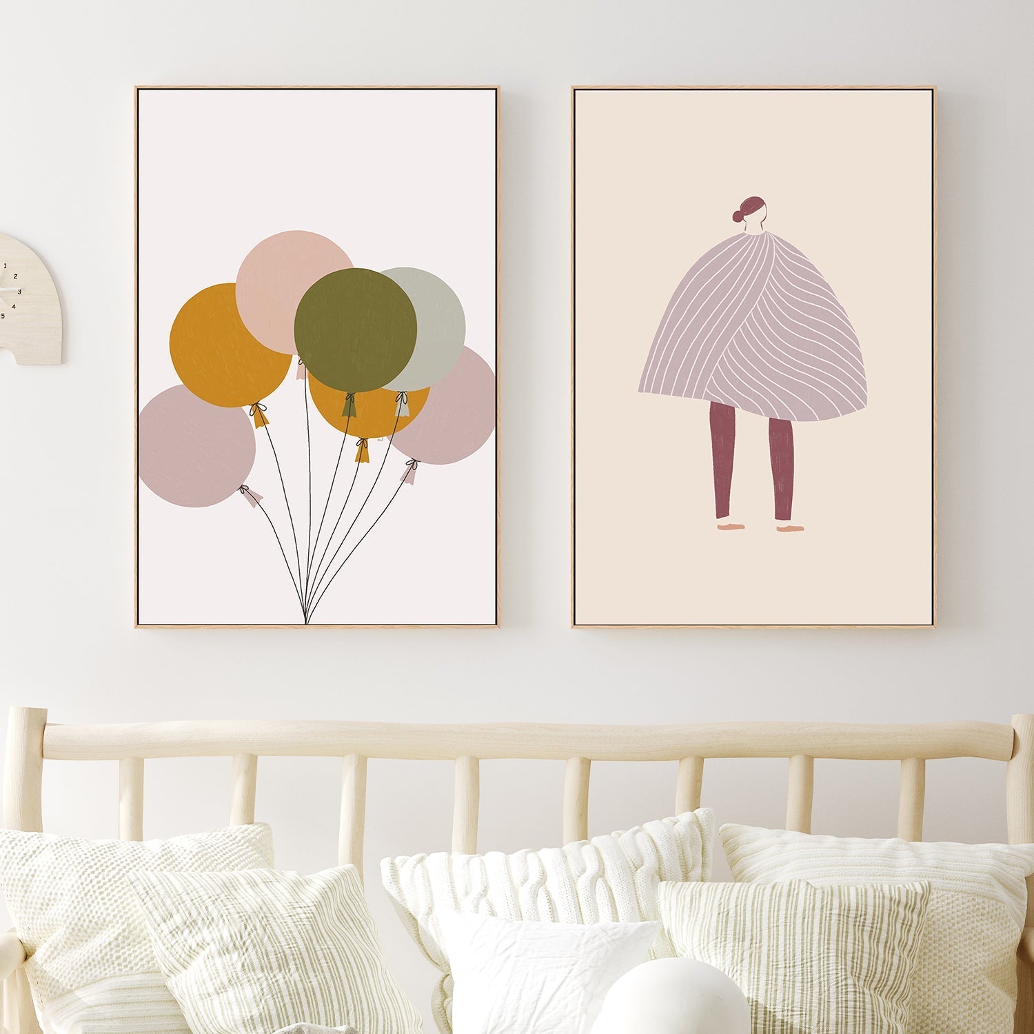 wall-art-print-canvas-poster-framed-Colorful Balloons And The Cape, Set Of 2 , By Menina Lisboa-2