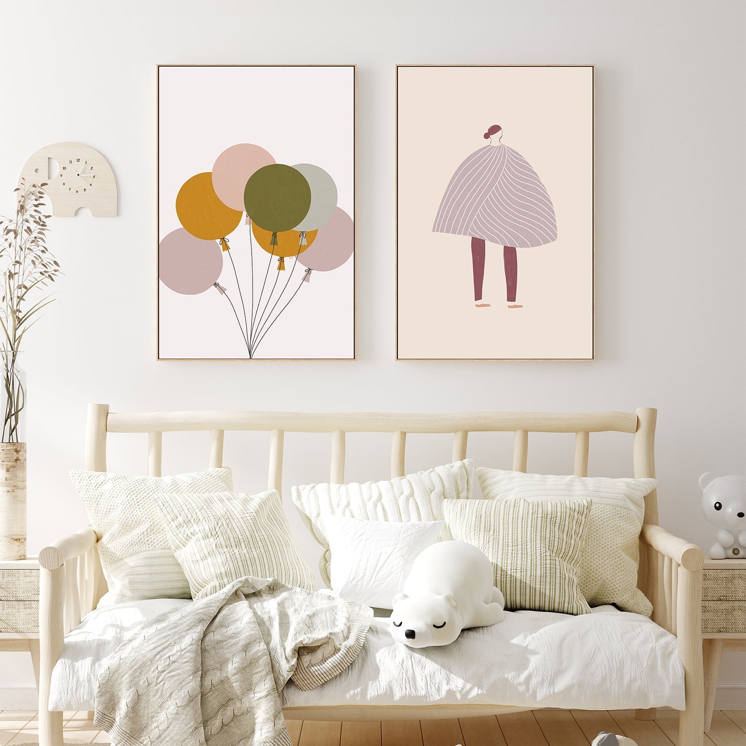wall-art-print-canvas-poster-framed-Colorful Balloons And The Cape, Set Of 2 , By Menina Lisboa-7