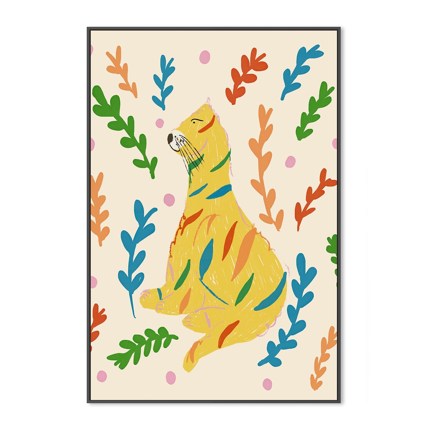 wall-art-print-canvas-poster-framed-Colorful Bear Dance-3