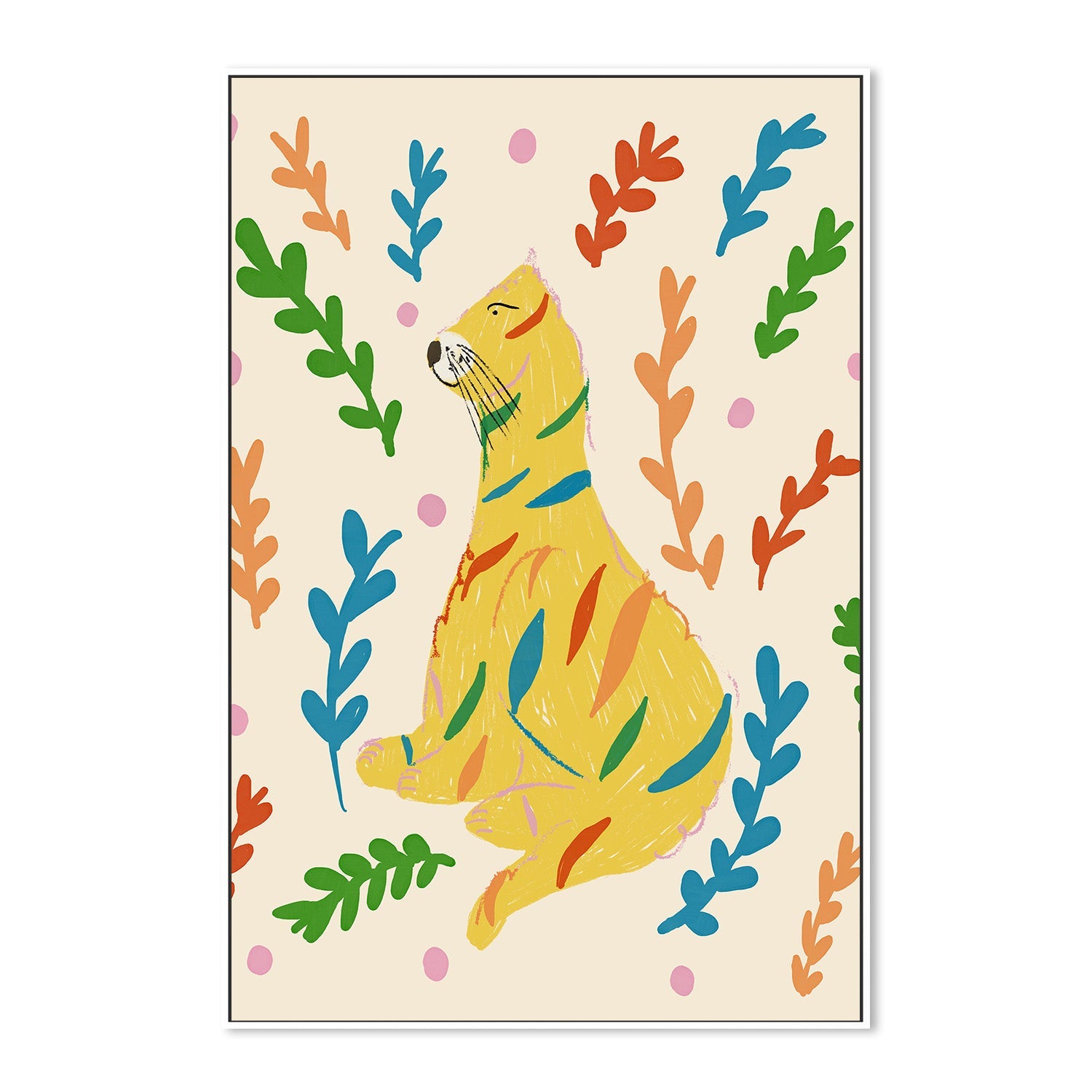 wall-art-print-canvas-poster-framed-Colorful Bear Dance-5
