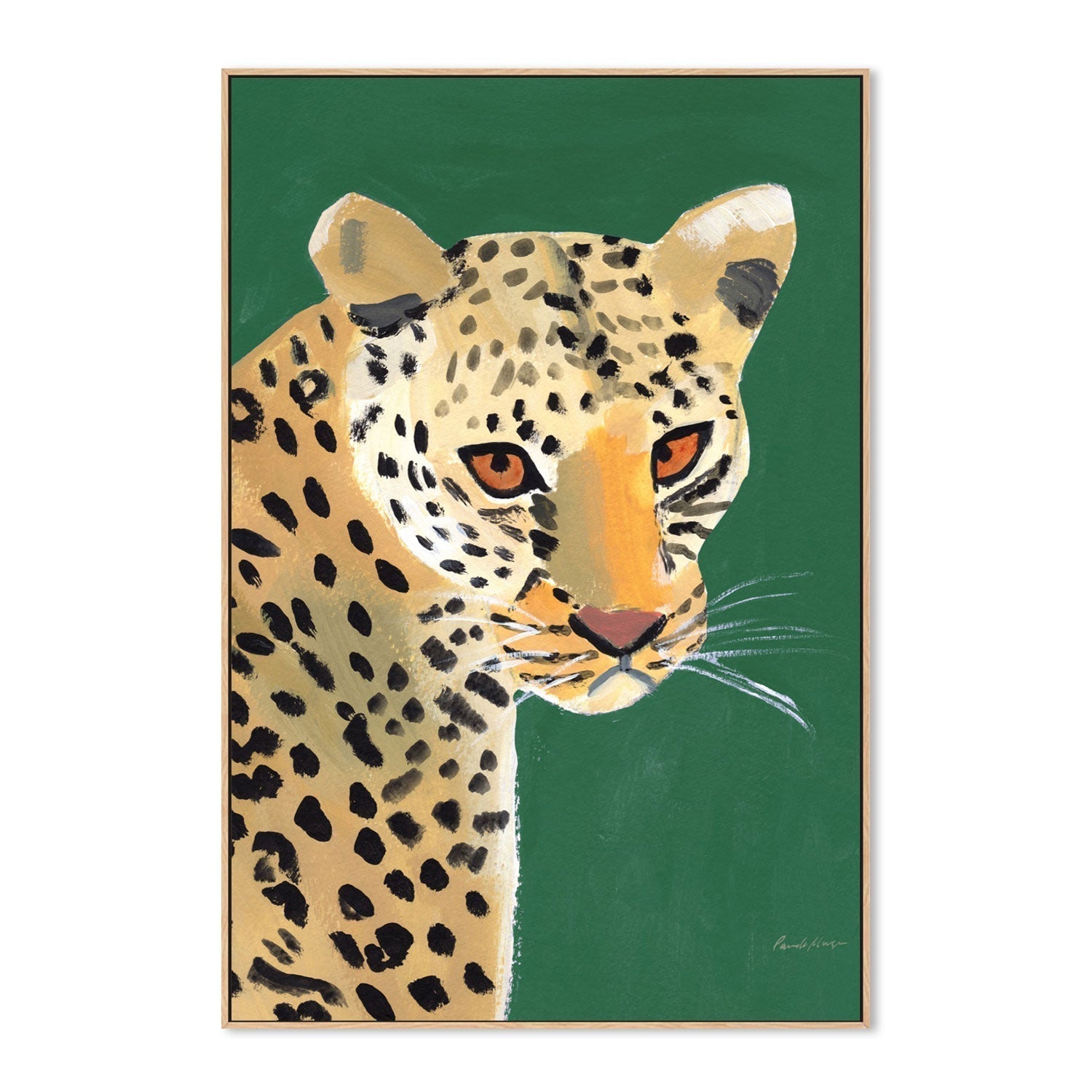 wall-art-print-canvas-poster-framed-Colorful Cheetah on Emerald-by-Pamela Munger-Gioia Wall Art