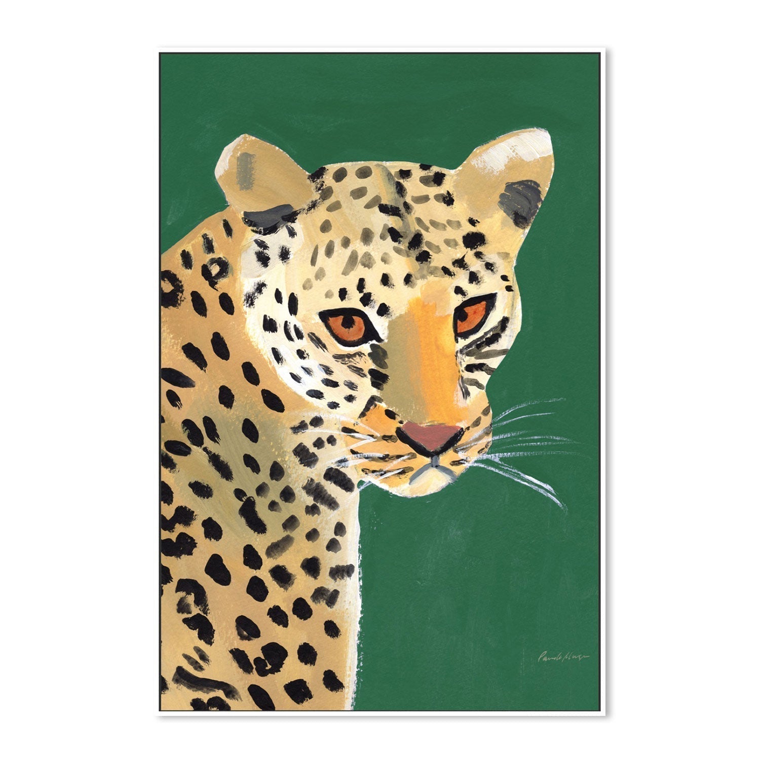 wall-art-print-canvas-poster-framed-Colorful Cheetah on Emerald-by-Pamela Munger-Gioia Wall Art