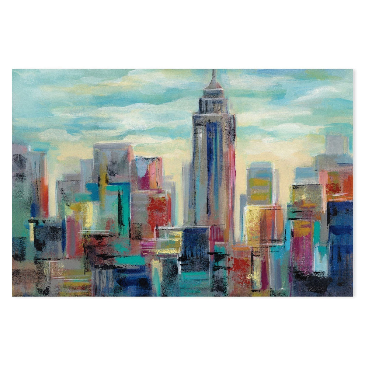 wall-art-print-canvas-poster-framed-Colorful Day in Manhattan-by-Silvia Vassileva-Gioia Wall Art