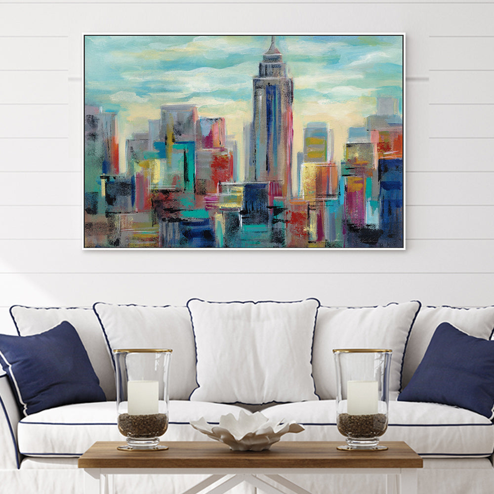 wall-art-print-canvas-poster-framed-Colorful Day in Manhattan-by-Silvia Vassileva-Gioia Wall Art