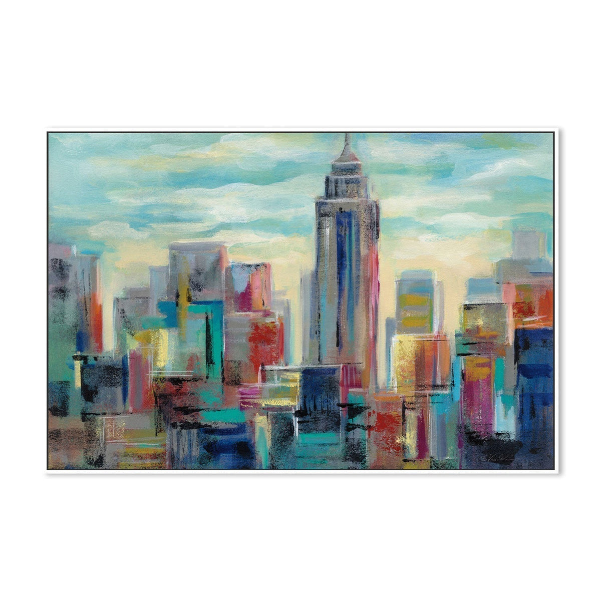 wall-art-print-canvas-poster-framed-Colorful Day in Manhattan-by-Silvia Vassileva-Gioia Wall Art