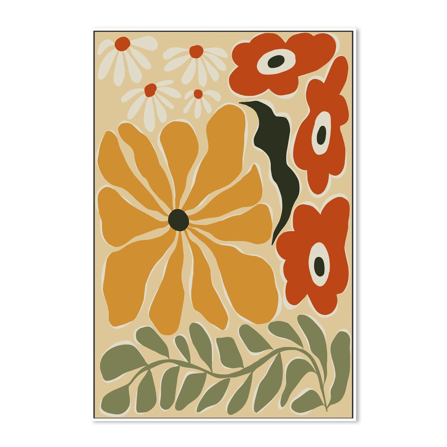 wall-art-print-canvas-poster-framed-Colorful Mid century , By Miho Art Studio-5
