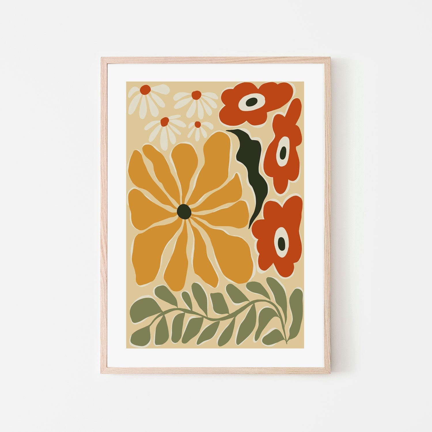 wall-art-print-canvas-poster-framed-Colorful Mid century , By Miho Art Studio-6