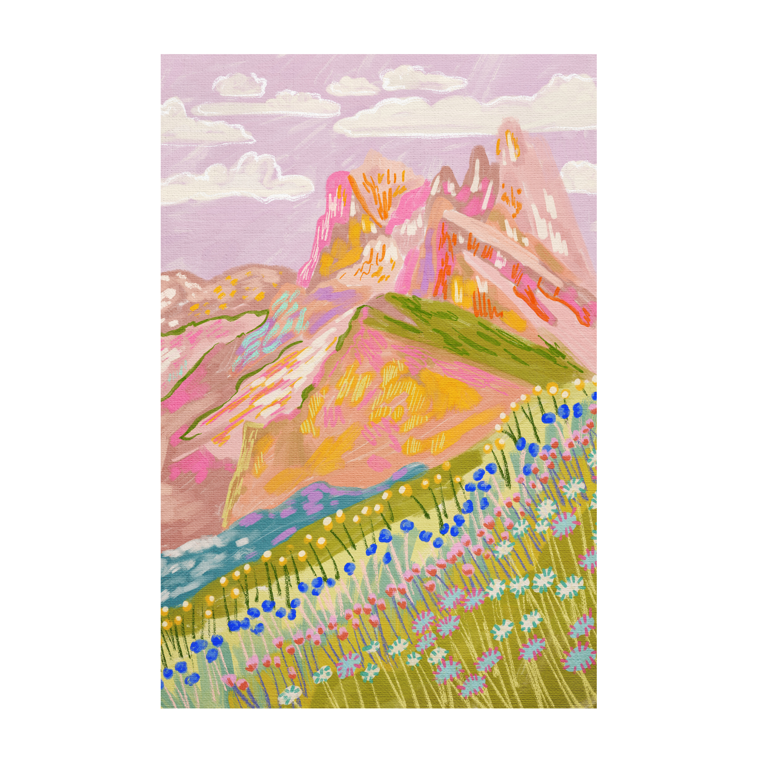 wall-art-print-canvas-poster-framed-Colorful Mountain In Winter , By Kartika Paramita-1