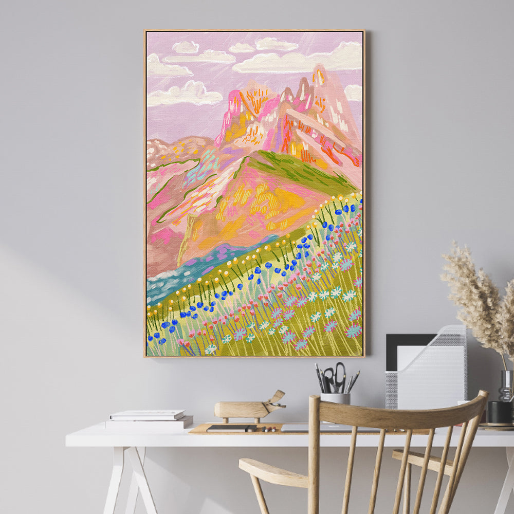 wall-art-print-canvas-poster-framed-Colorful Mountain In Winter , By Kartika Paramita-2