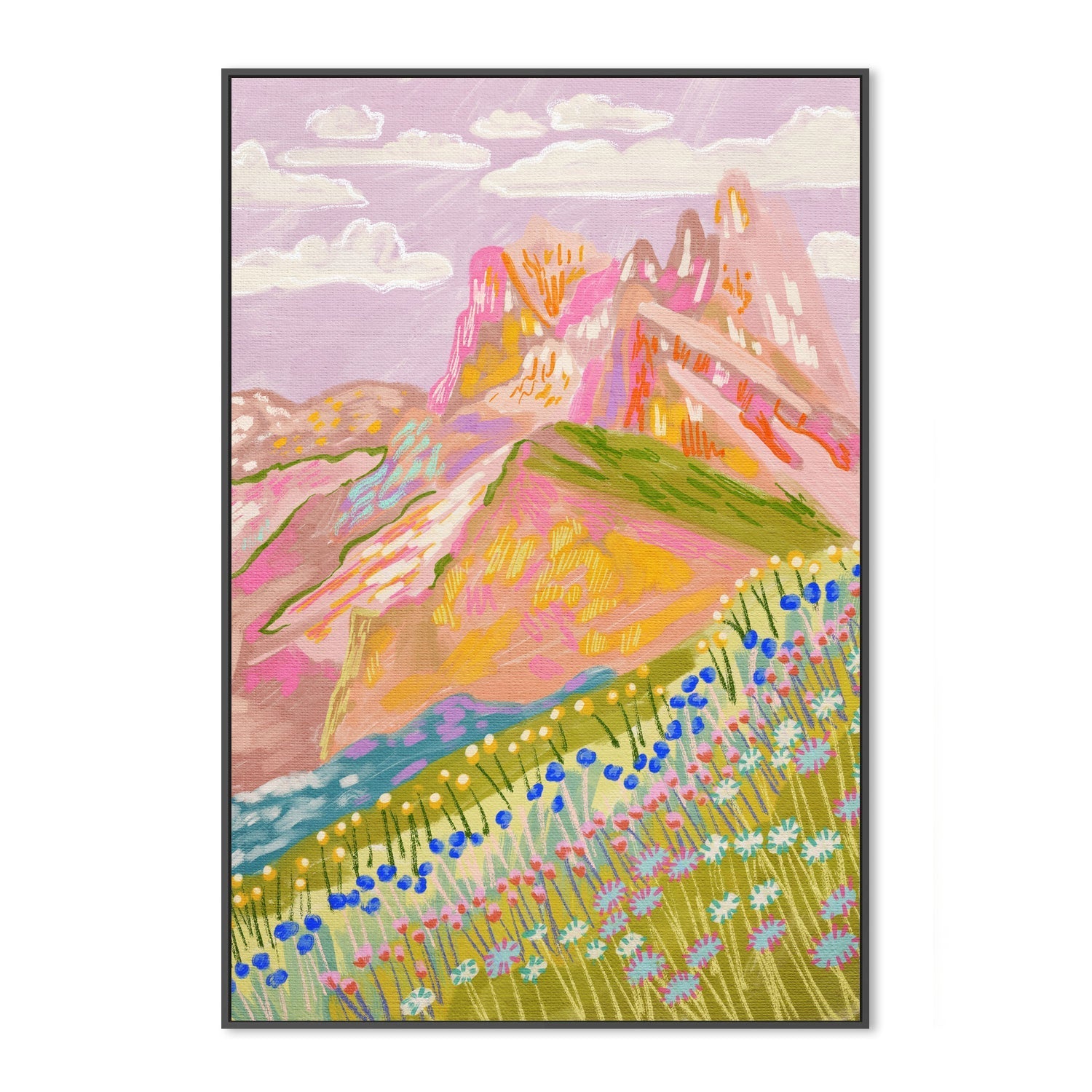 wall-art-print-canvas-poster-framed-Colorful Mountain In Winter , By Kartika Paramita-3