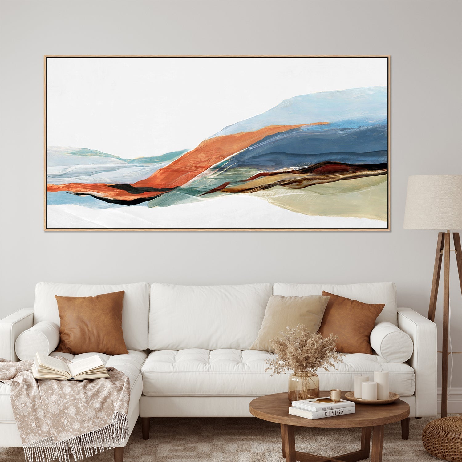 wall-art-print-canvas-poster-framed-Colorful Mountain Landscape Abstraction-7