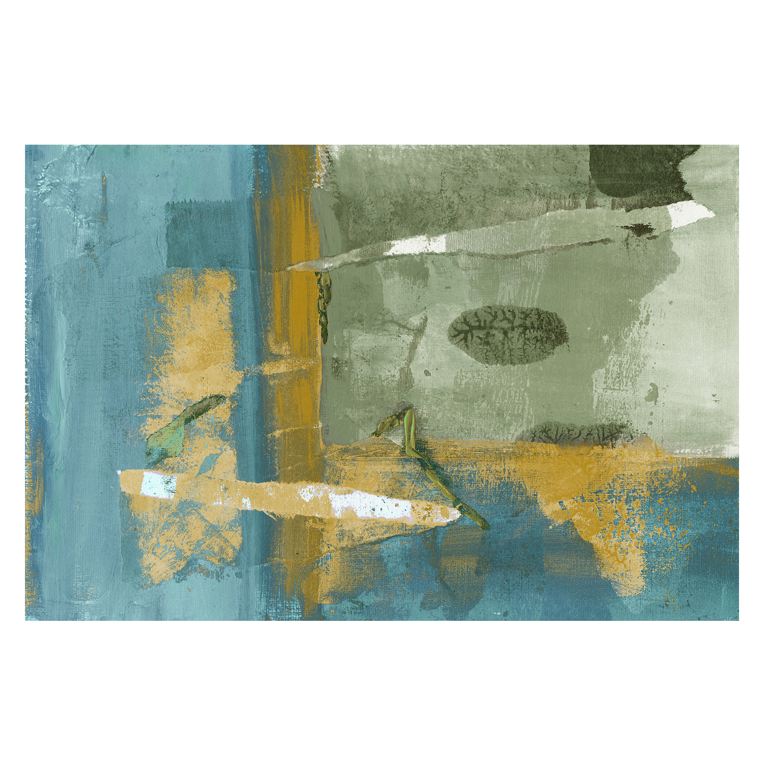 wall-art-print-canvas-poster-framed-Colour Block In Green , By Linda Todd Buikema-1
