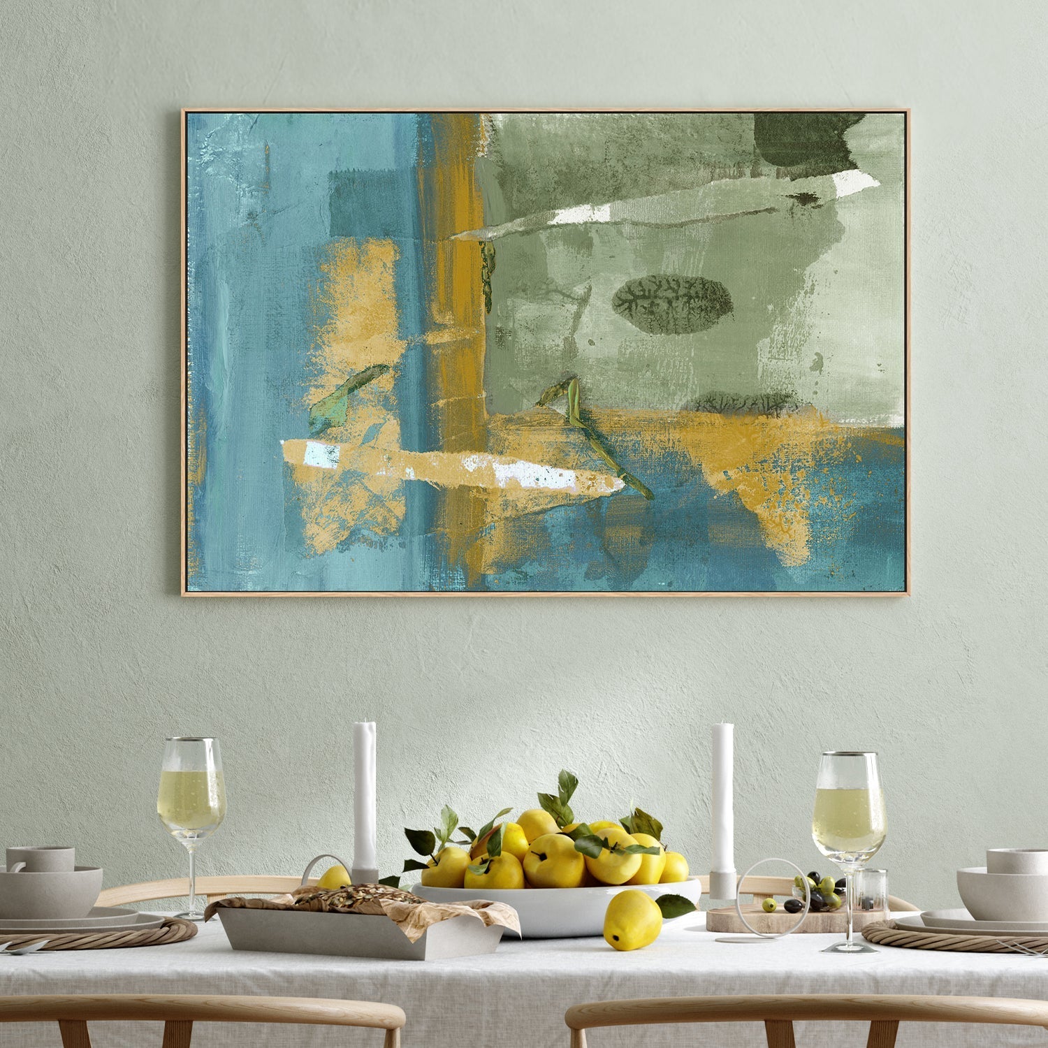 wall-art-print-canvas-poster-framed-Colour Block In Green , By Linda Todd Buikema-2