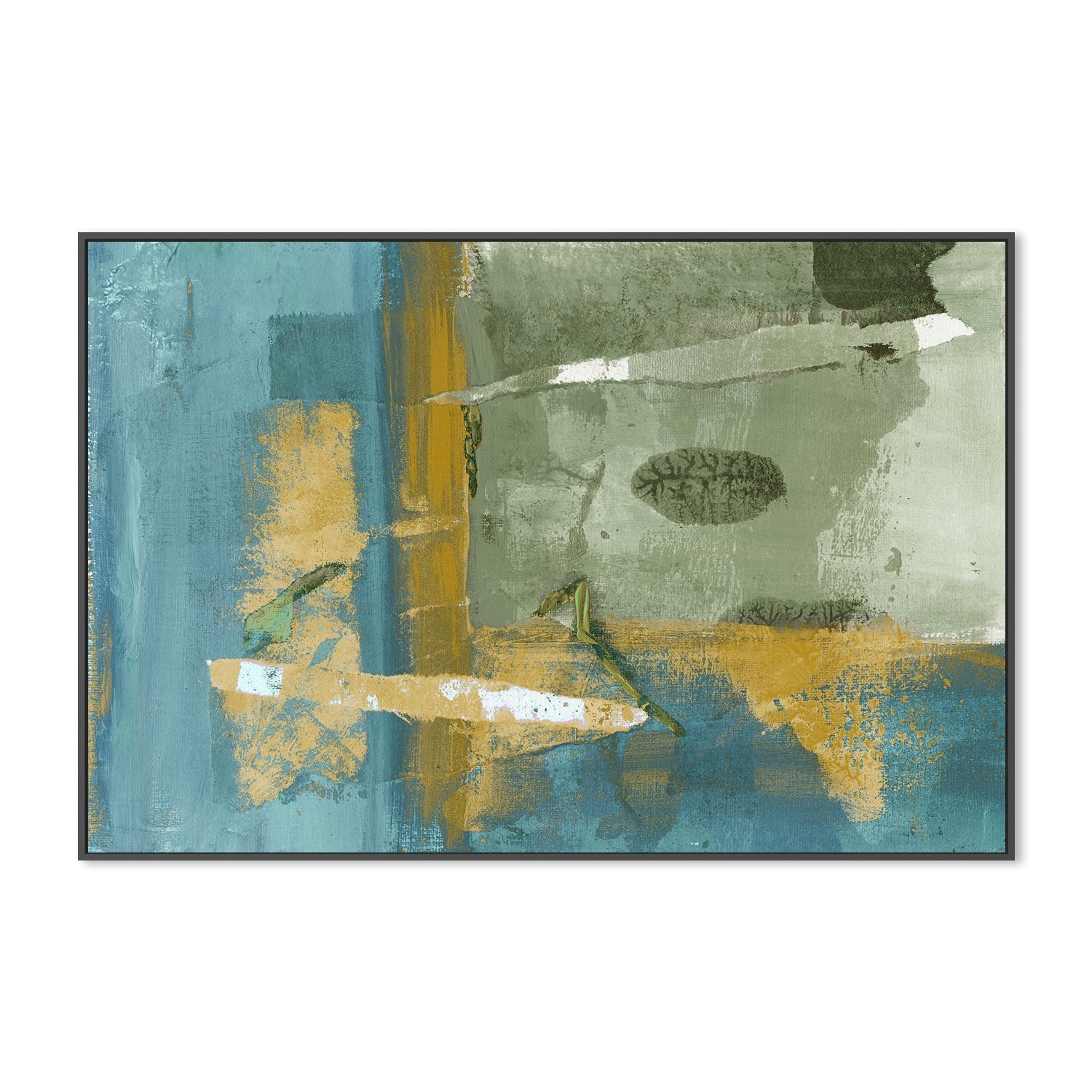 wall-art-print-canvas-poster-framed-Colour Block In Green , By Linda Todd Buikema-3