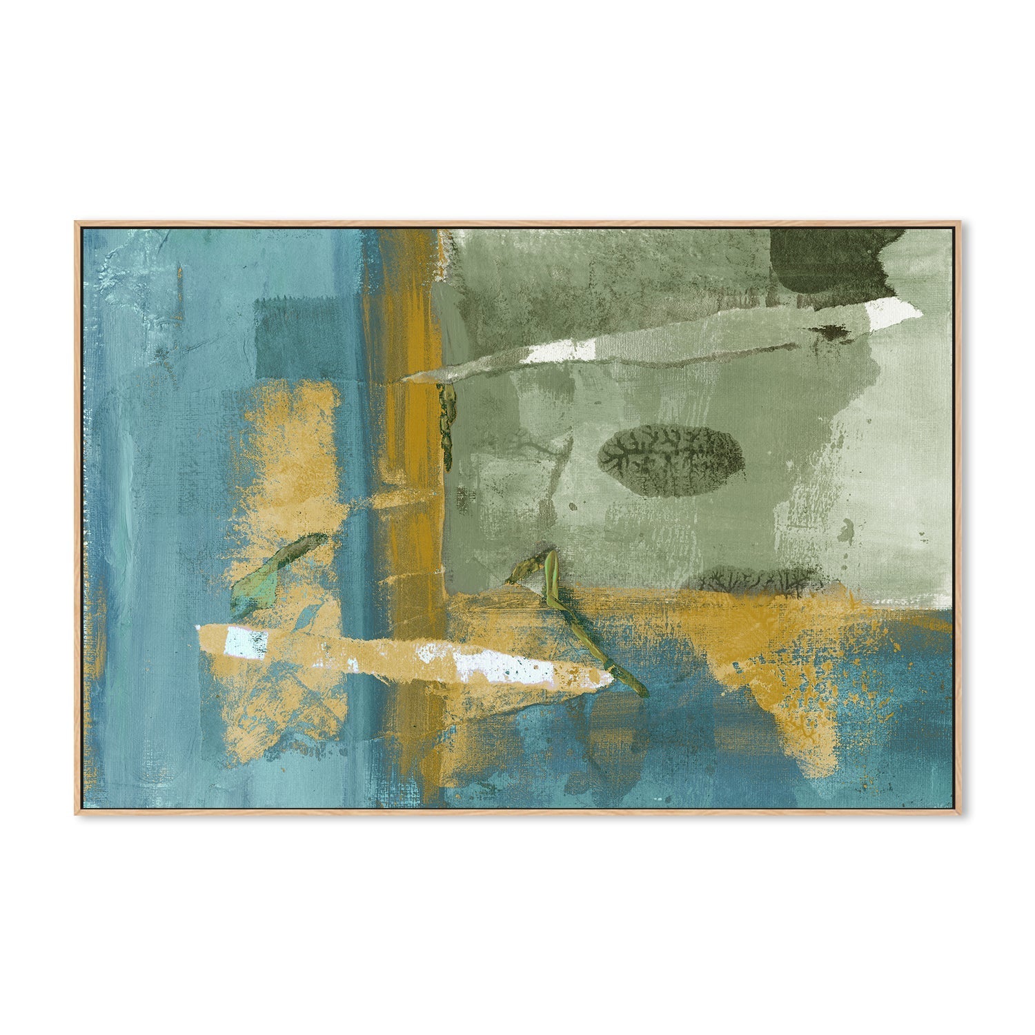 wall-art-print-canvas-poster-framed-Colour Block In Green , By Linda Todd Buikema-4