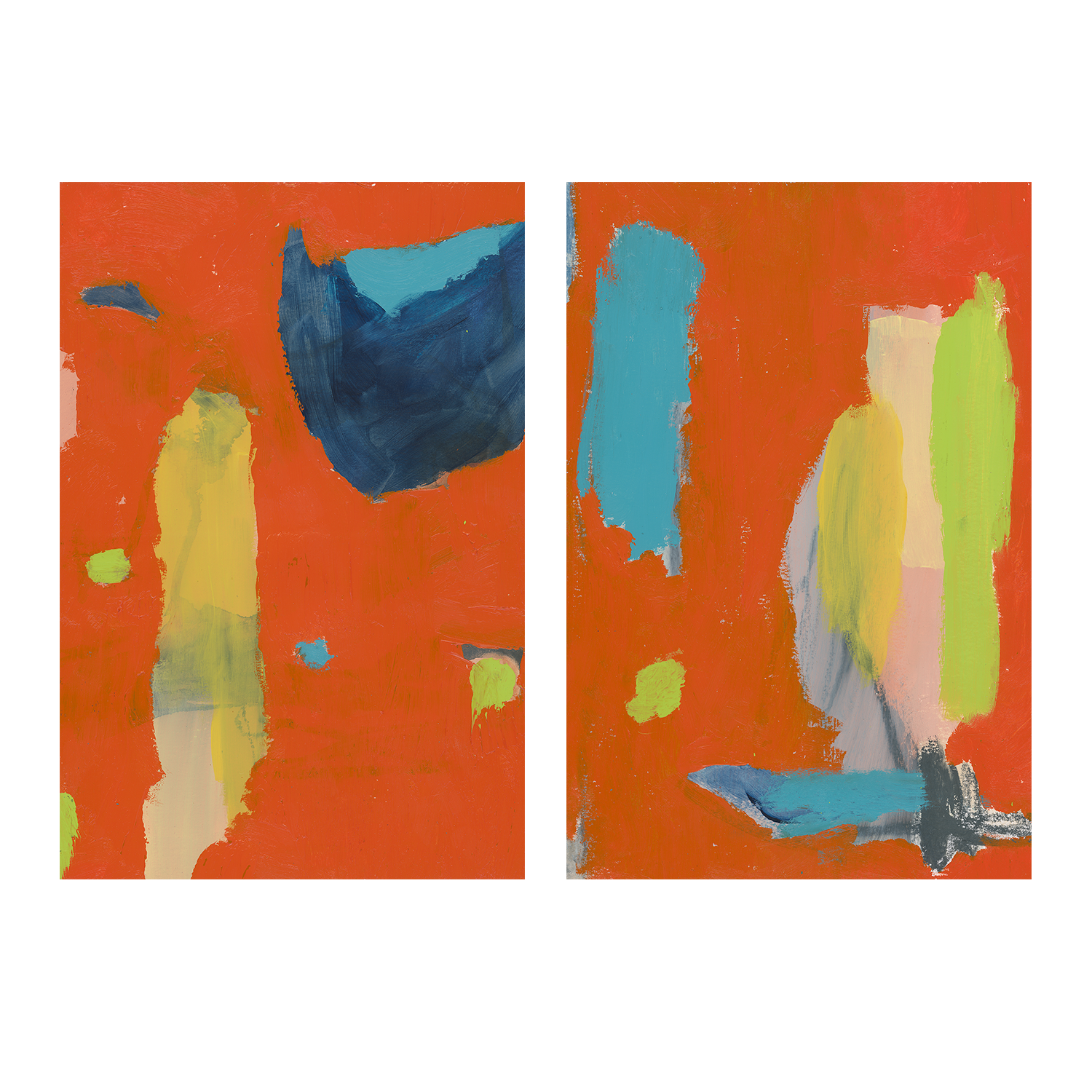 wall-art-print-canvas-poster-framed-Colour Block, Style A & B, Set Of 2 , By Aubrey-1