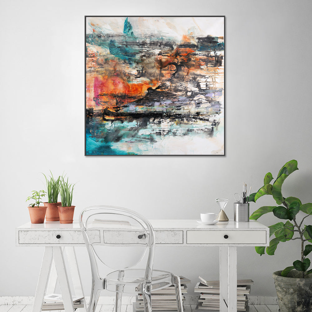 wall-art-print-canvas-poster-framed-Colour with Stripes , By Blakely Bering-2