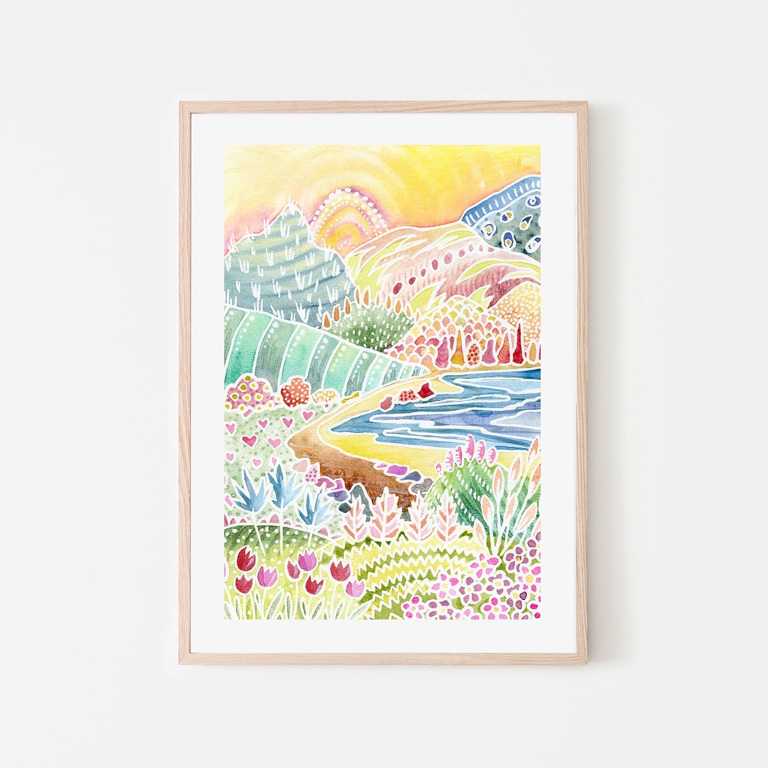 wall-art-print-canvas-poster-framed-Colourful Landscape, Style A , By Jessie Mitchelson-6