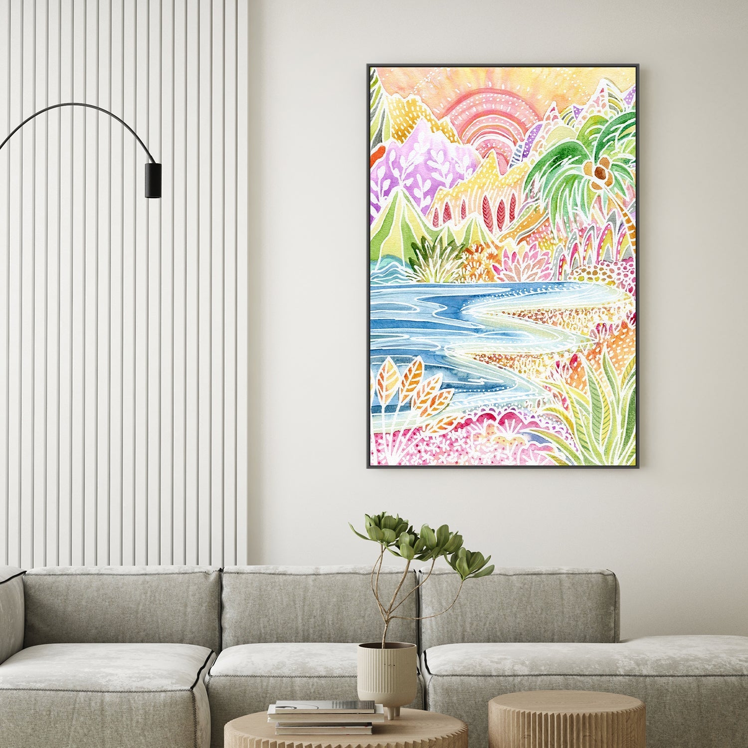 wall-art-print-canvas-poster-framed-Colourful Landscape, Style B , By Jessie Mitchelson-2