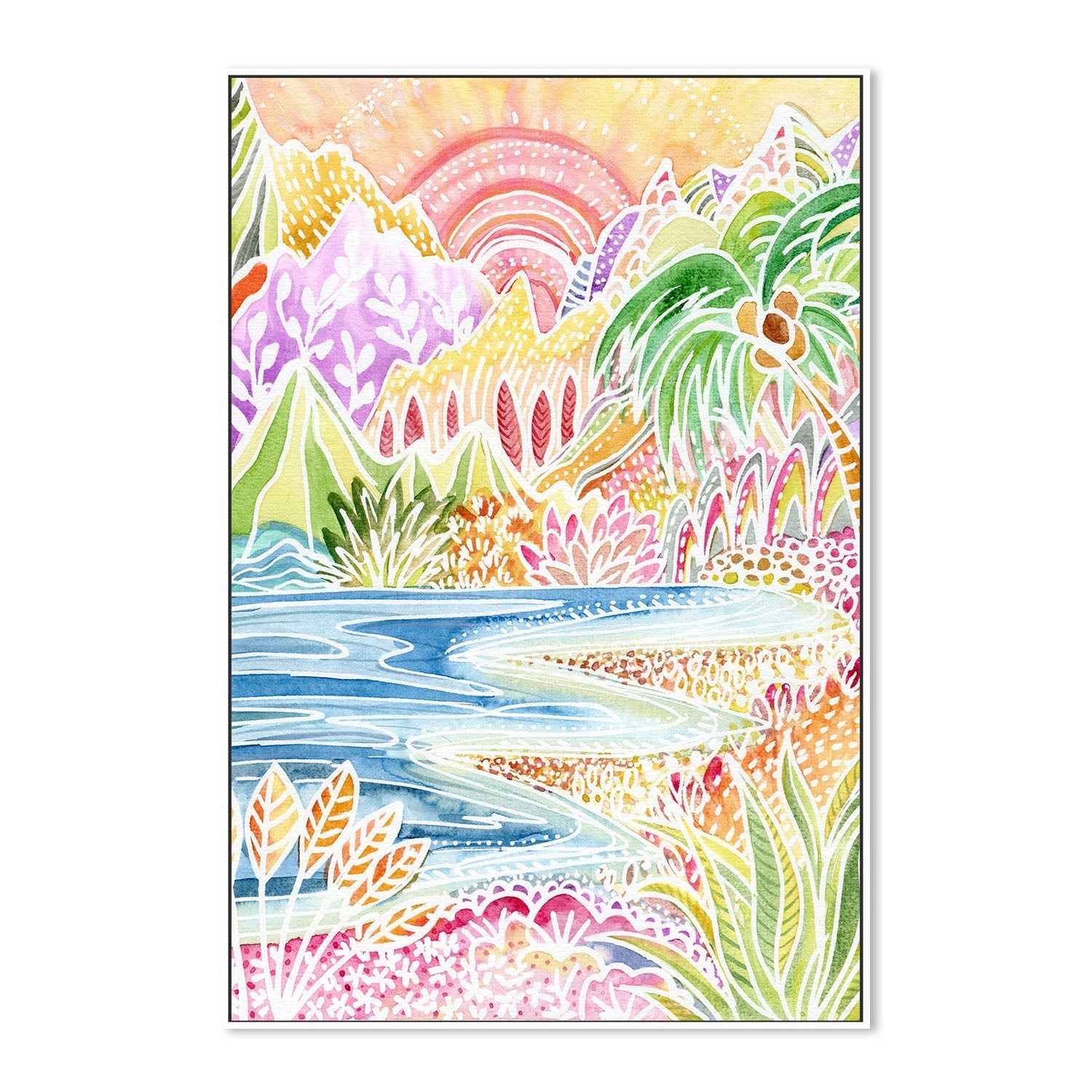 wall-art-print-canvas-poster-framed-Colourful Landscape, Style B , By Jessie Mitchelson-5