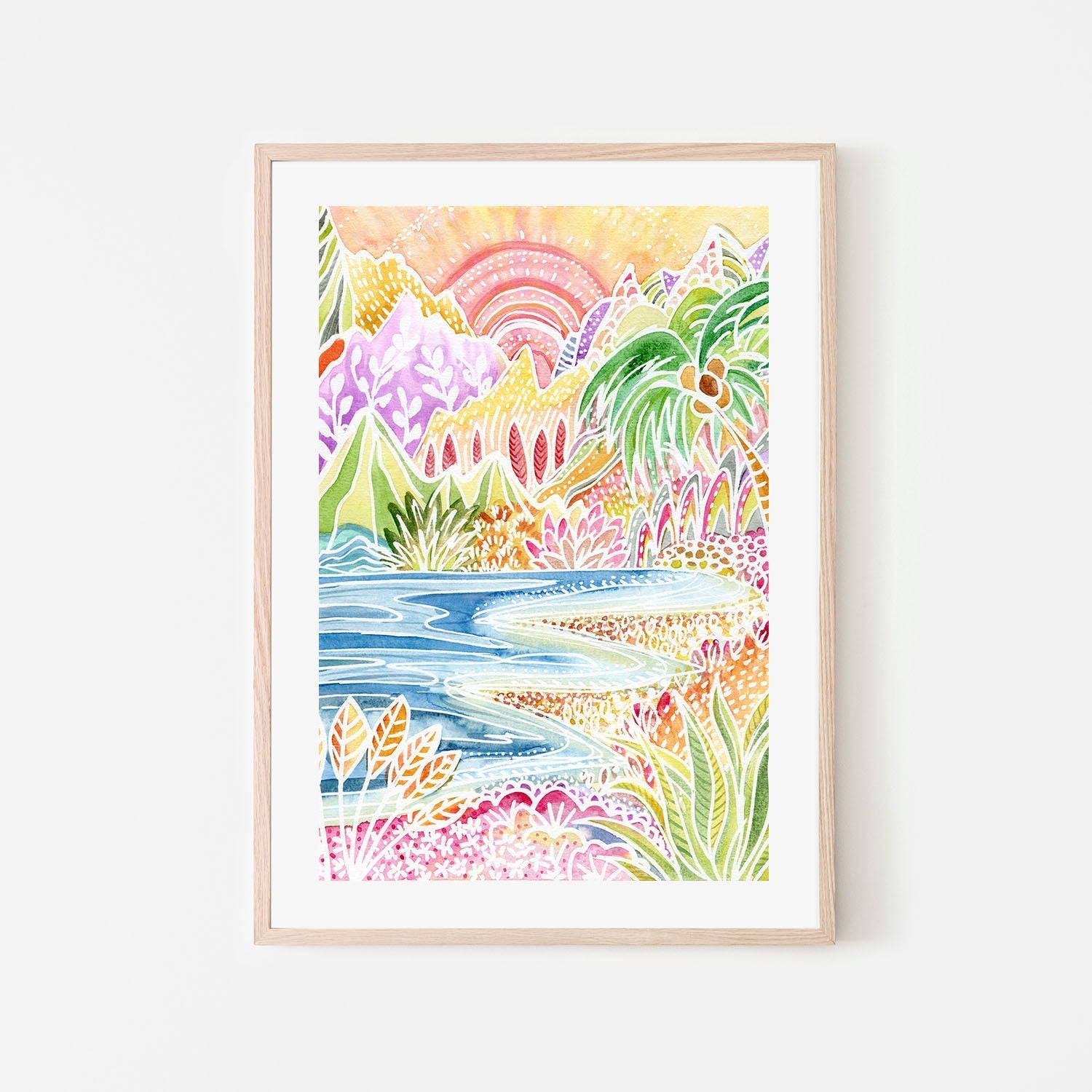 wall-art-print-canvas-poster-framed-Colourful Landscape, Style B , By Jessie Mitchelson-6
