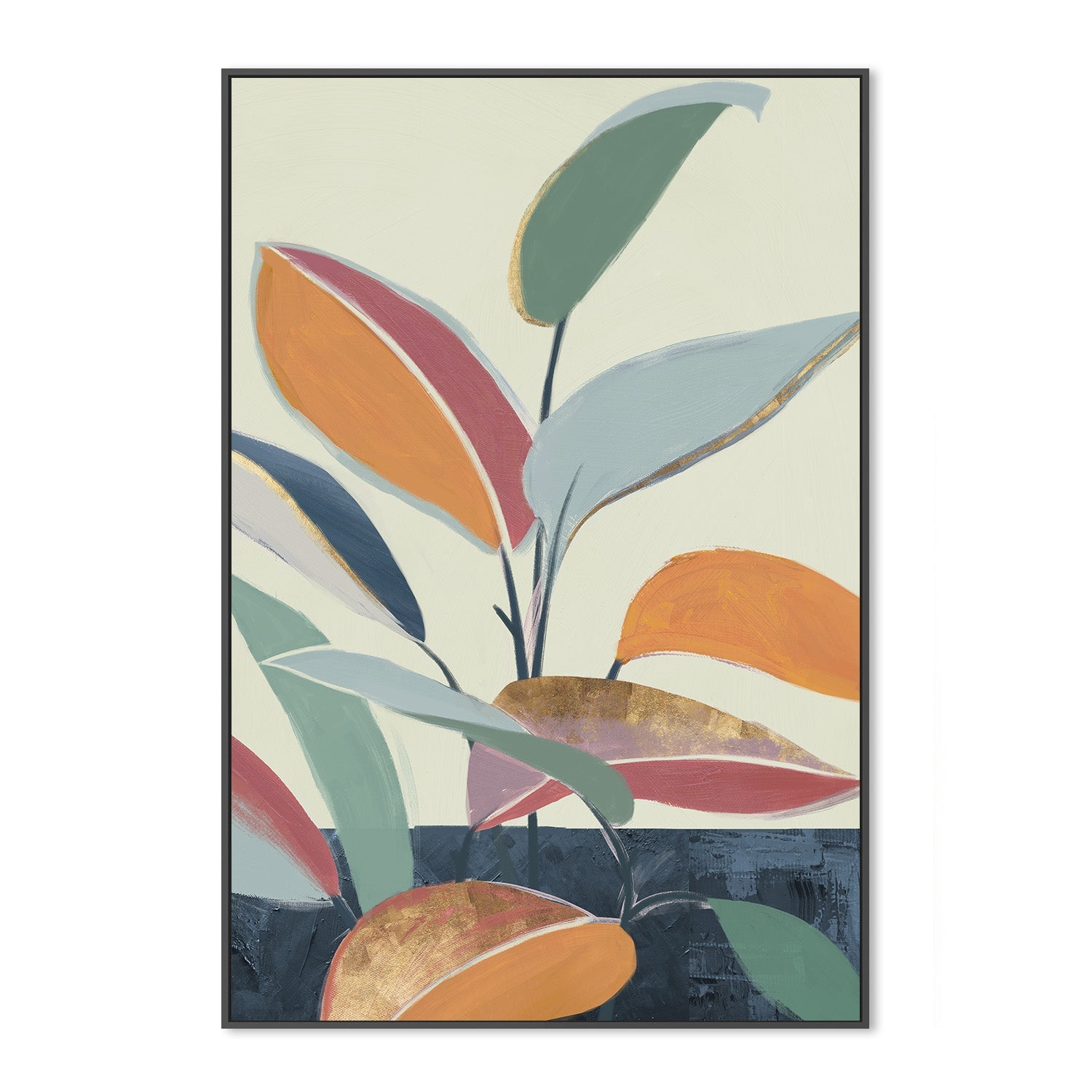 wall-art-print-canvas-poster-framed-Colourful Orange Leaves, Style B-3