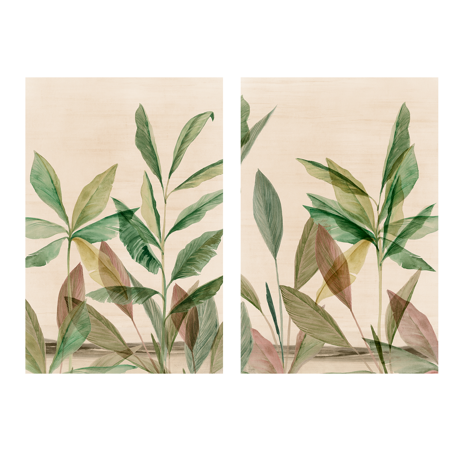 wall-art-print-canvas-poster-framed-Colourful Tropics, Style A & B, Set Of 2 , By Aria K-1