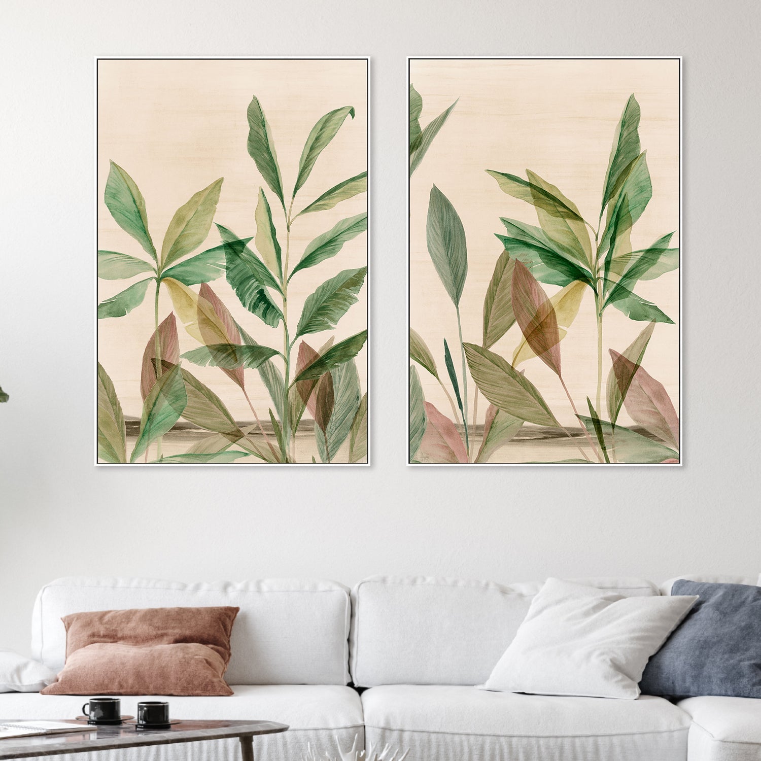 wall-art-print-canvas-poster-framed-Colourful Tropics, Style A & B, Set Of 2 , By Aria K-2