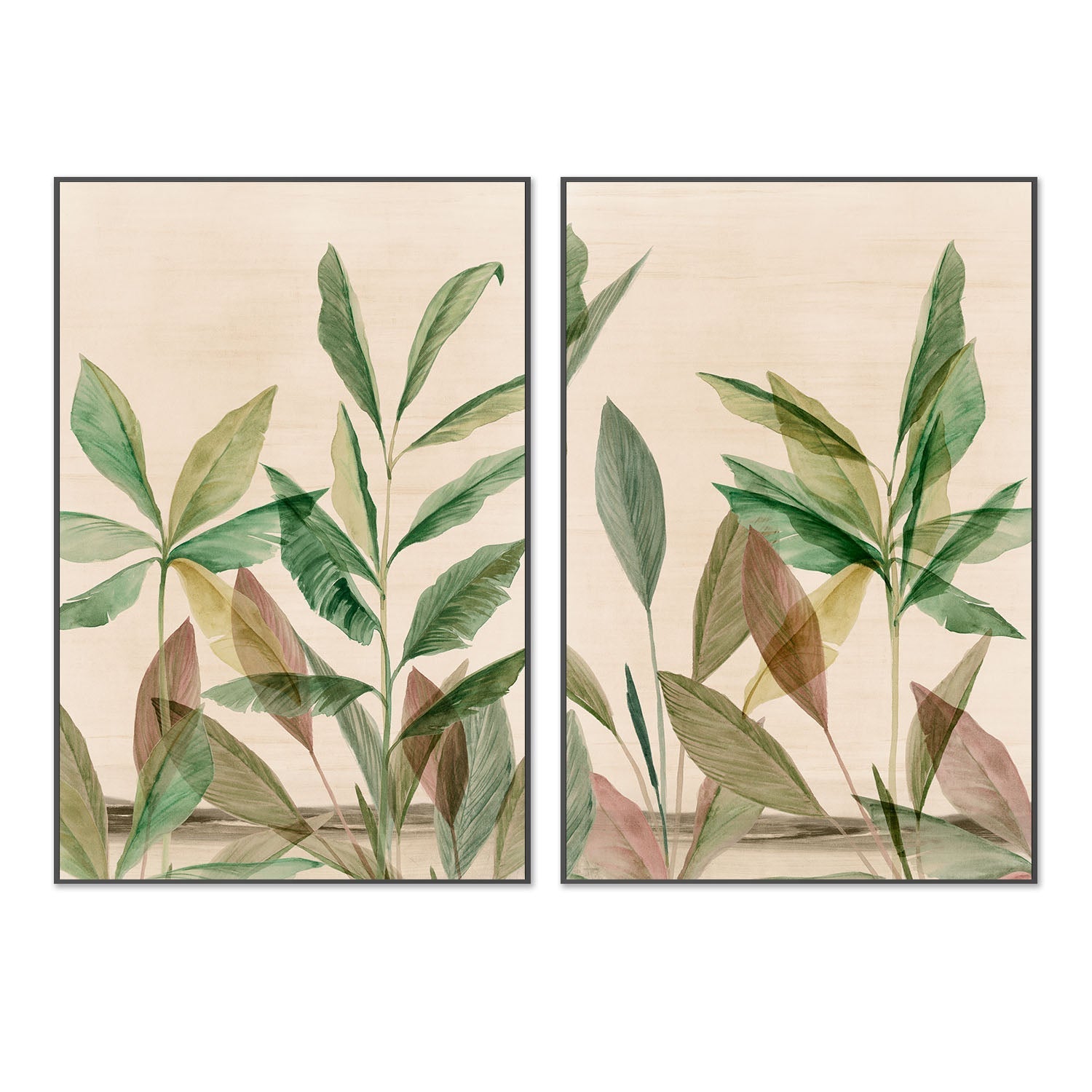wall-art-print-canvas-poster-framed-Colourful Tropics, Style A & B, Set Of 2 , By Aria K-3