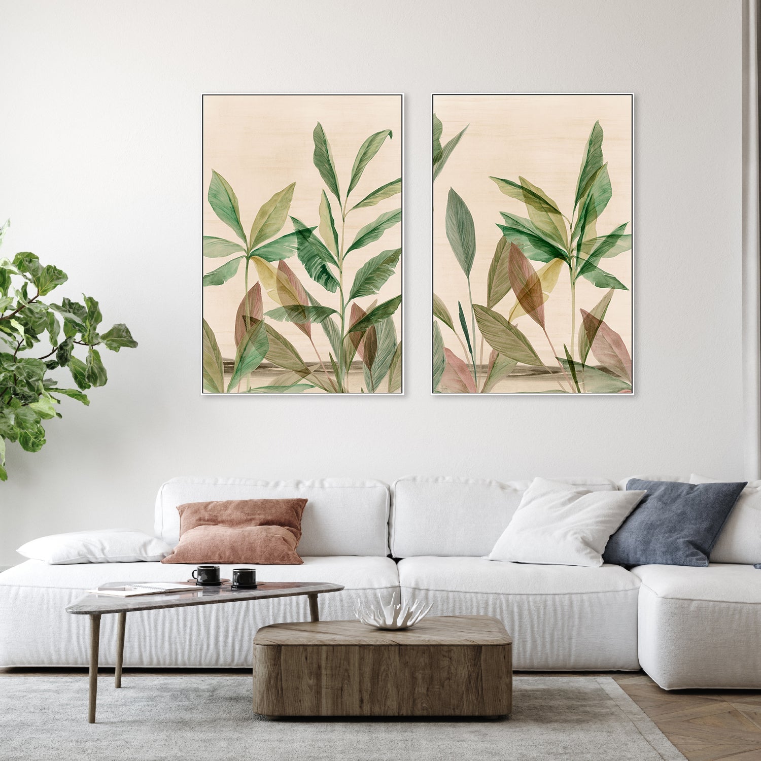 wall-art-print-canvas-poster-framed-Colourful Tropics, Style A & B, Set Of 2 , By Aria K-7