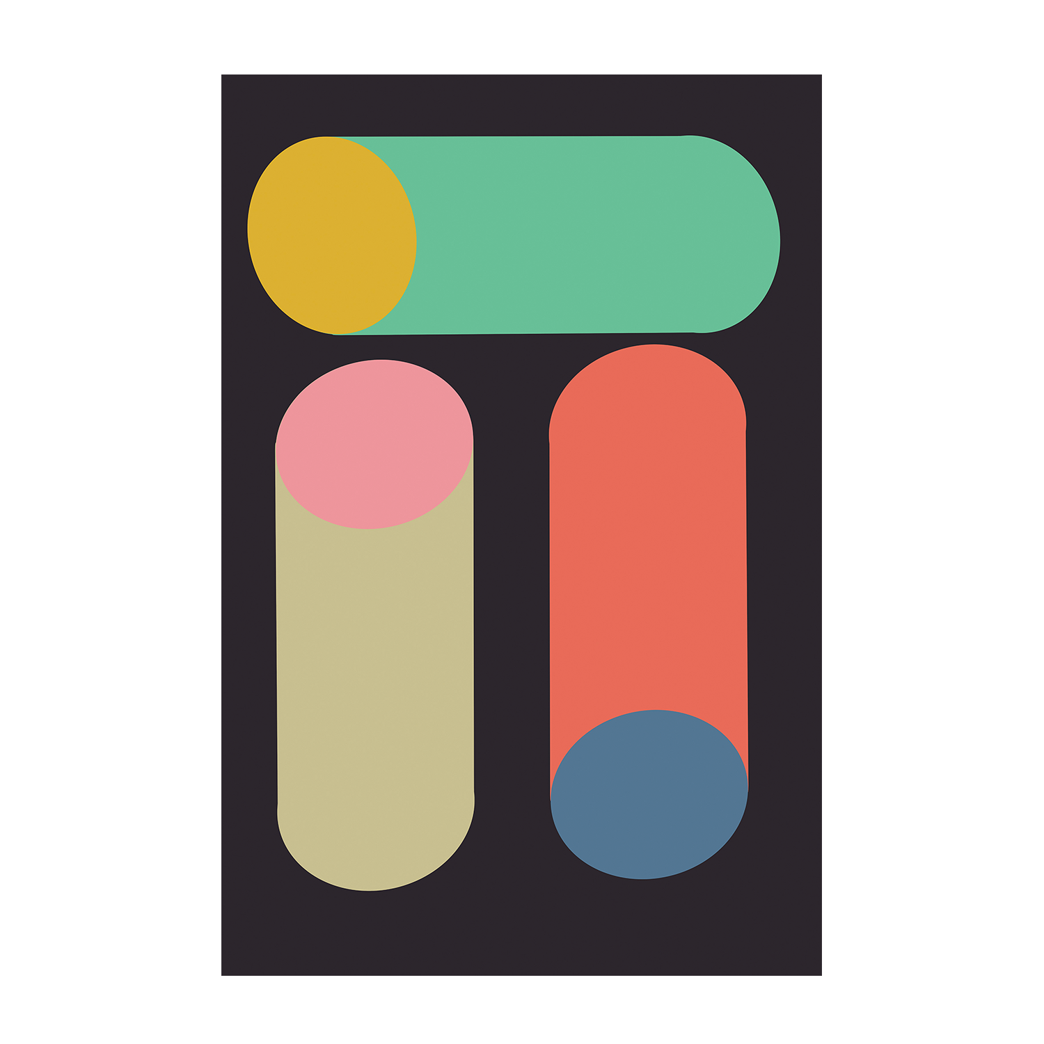 wall-art-print-canvas-poster-framed-Colourful Tubes , By JL Design-1