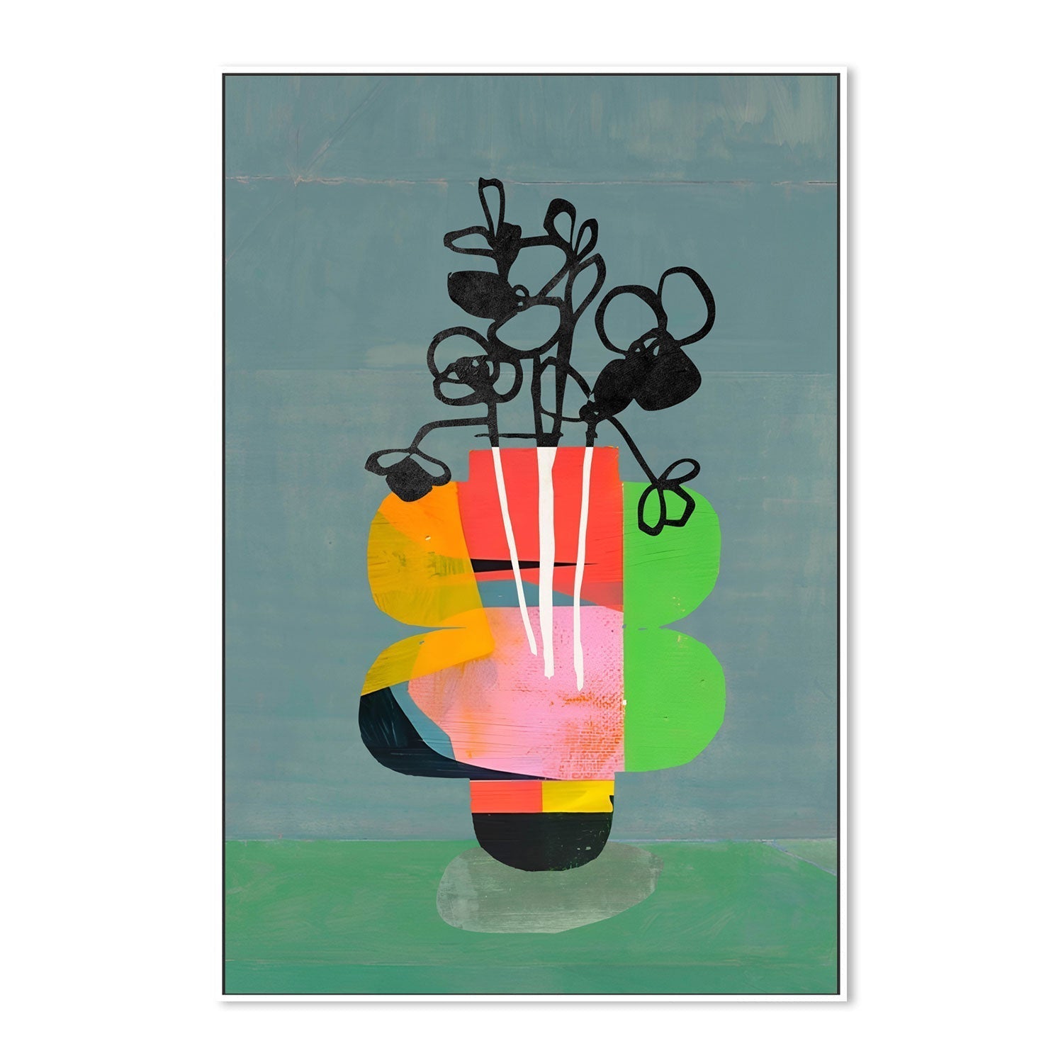 wall-art-print-canvas-poster-framed-Colourful Vase , By Rogério Arruda-GIOIA-WALL-ART