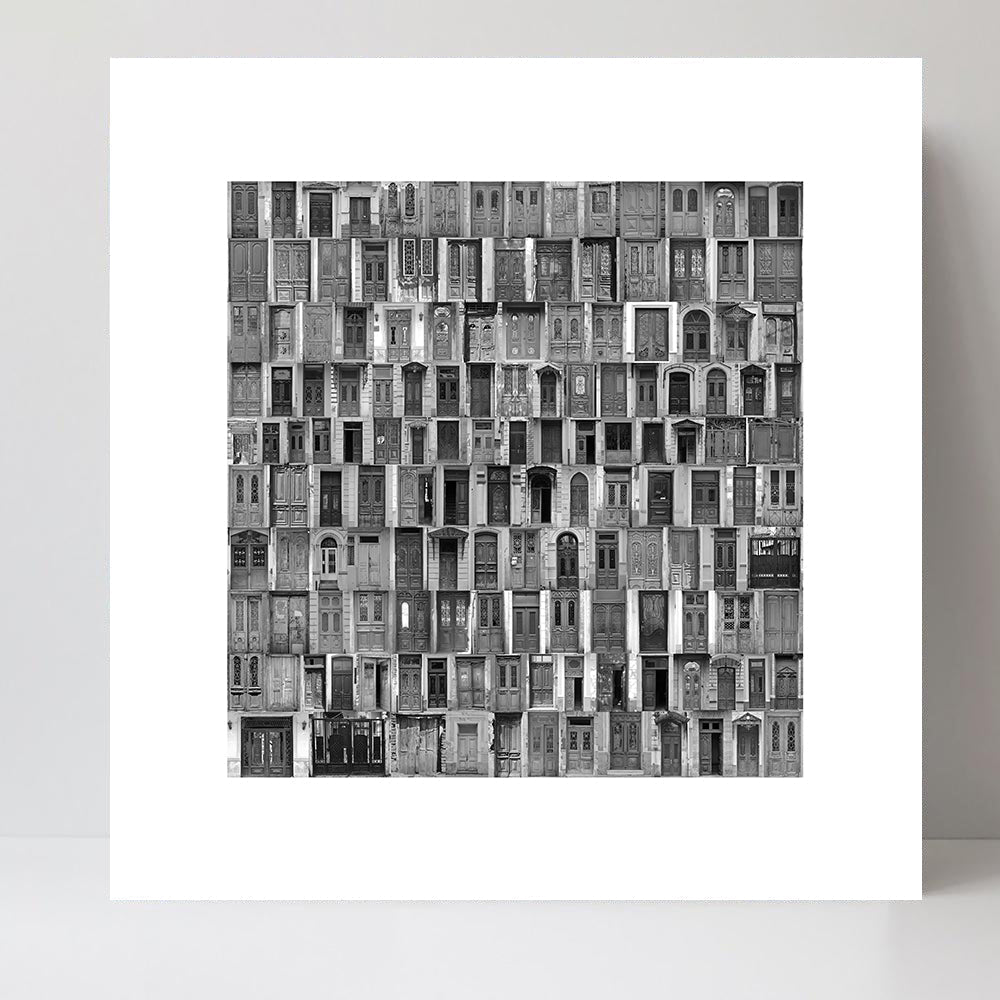 Buy Composition Of Old Doors, Monochrome Wall Art Online, Framed Canvas Or Poster