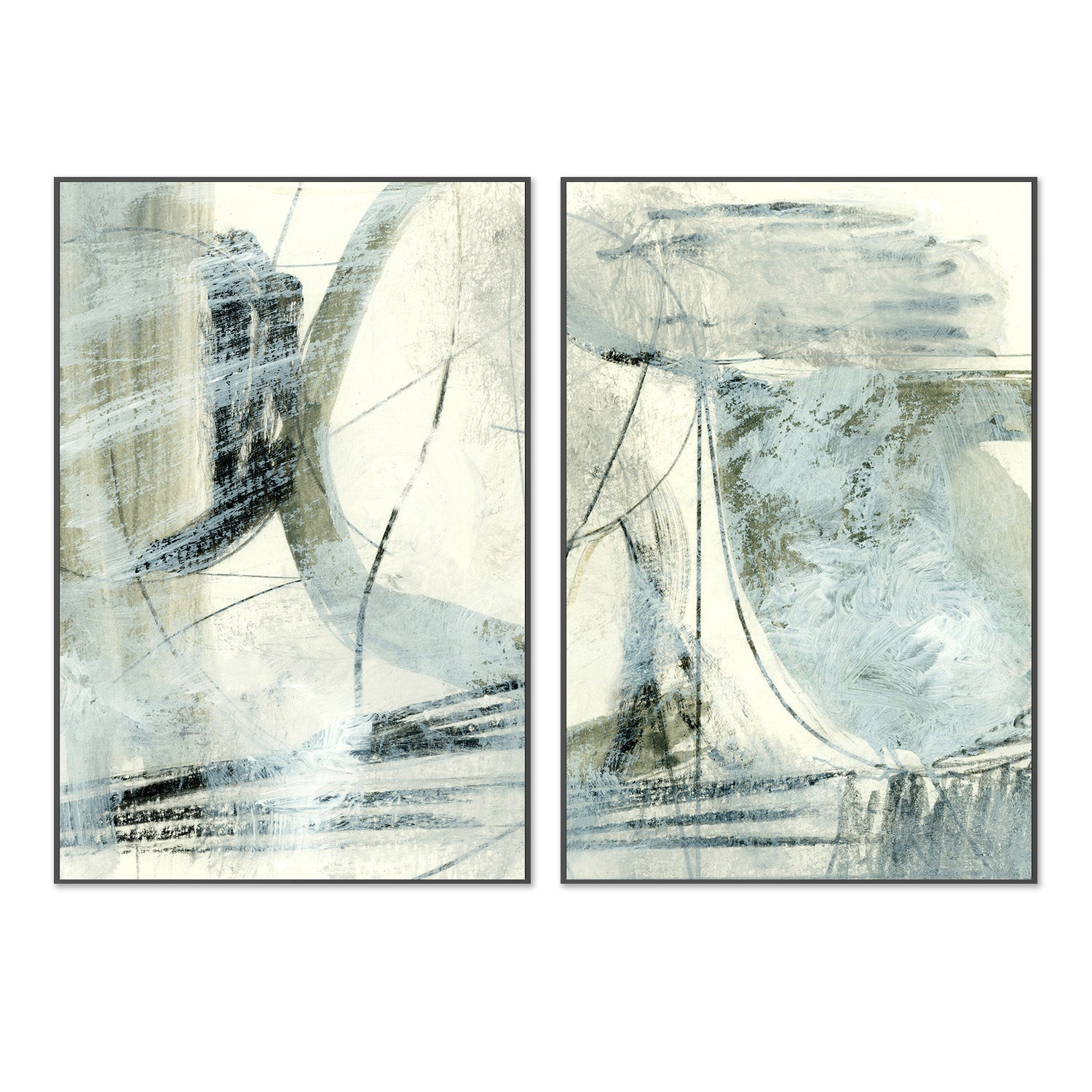 wall-art-print-canvas-poster-framed-Contemporary, Set of 2-3