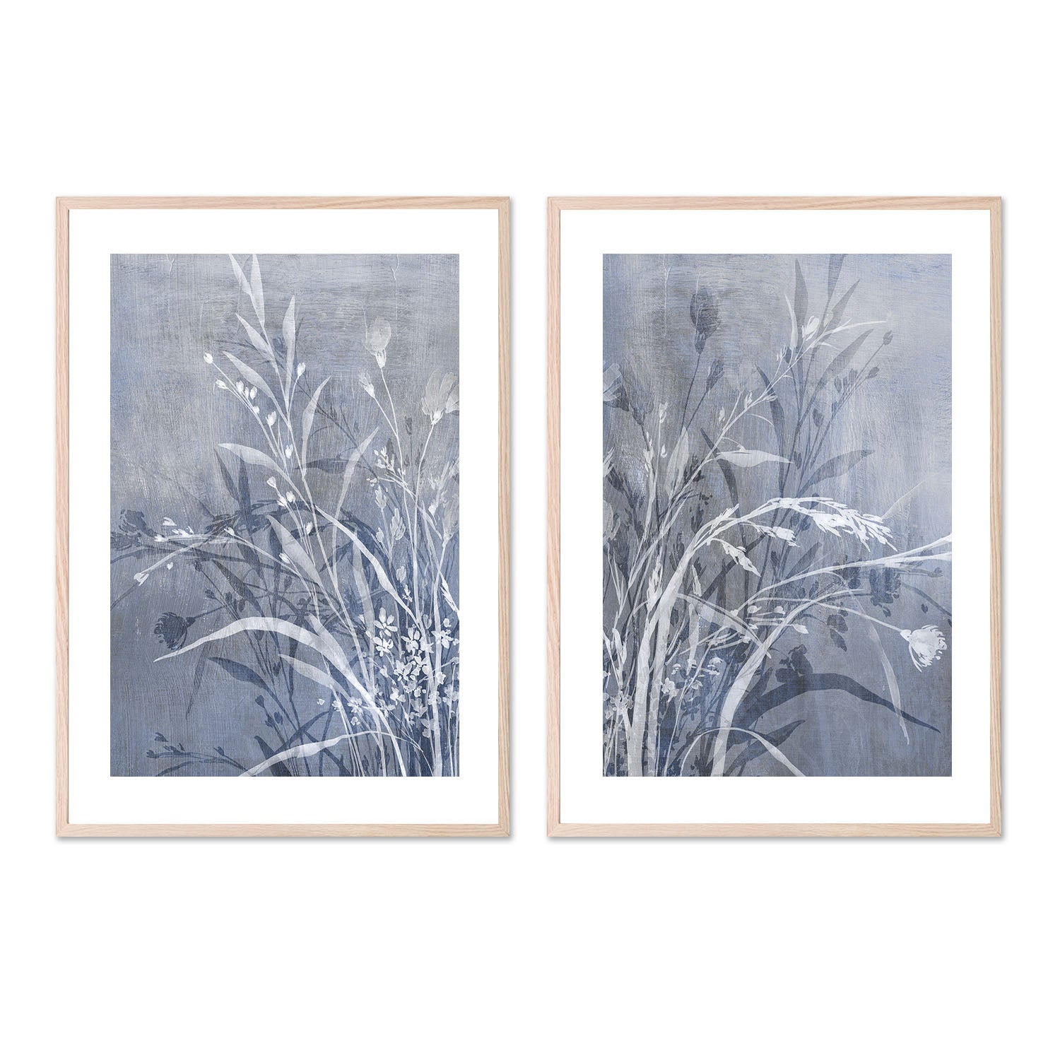 wall-art-print-canvas-poster-framed-Cool Flower, Style A & B, Set Of 2 , By Aria K-6