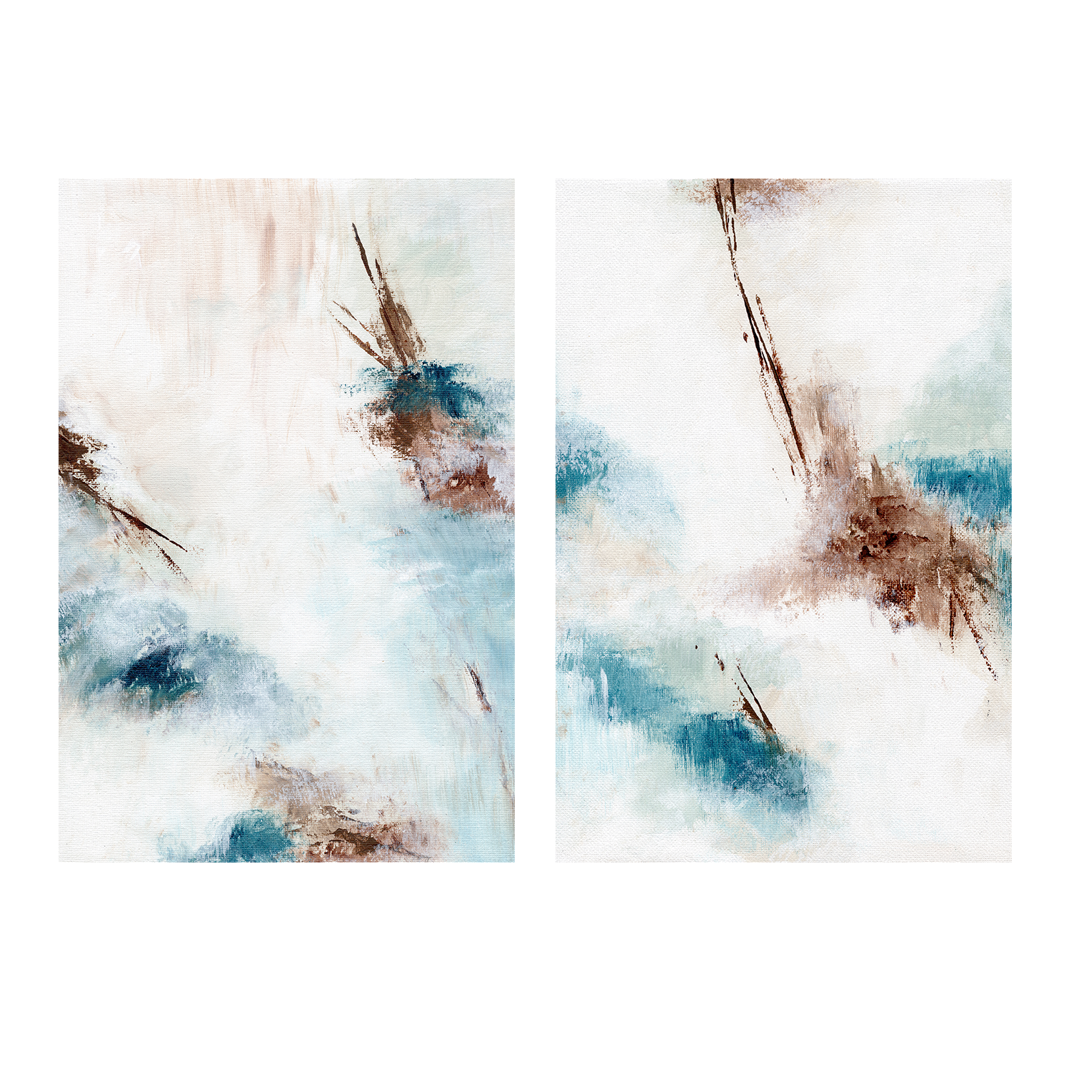 wall-art-print-canvas-poster-framed-Cosmic Abstract, Style A & B, Set Of 2 , By Nikita Jariwala-1
