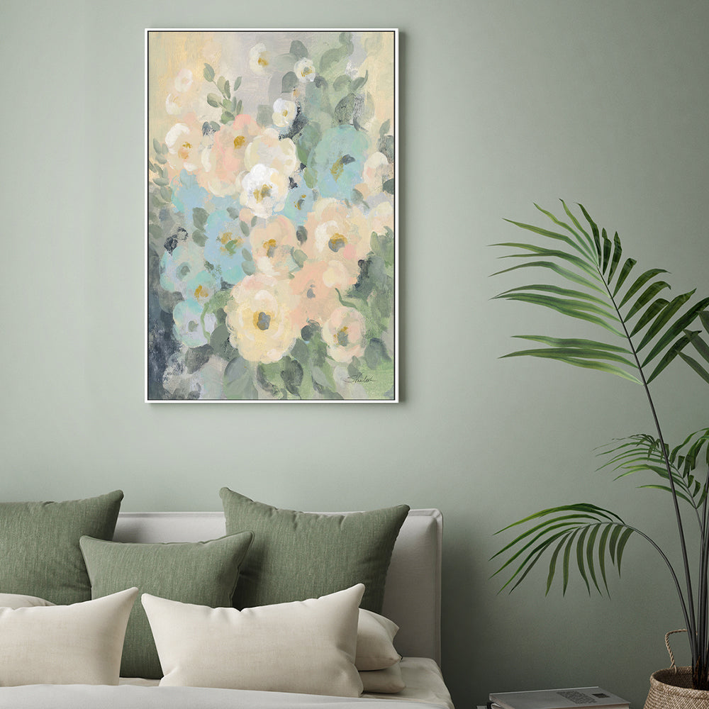 wall-art-print-canvas-poster-framed-Cottage Blue Floral, Style A , By Silvia Vassileva-GIOIA-WALL-ART