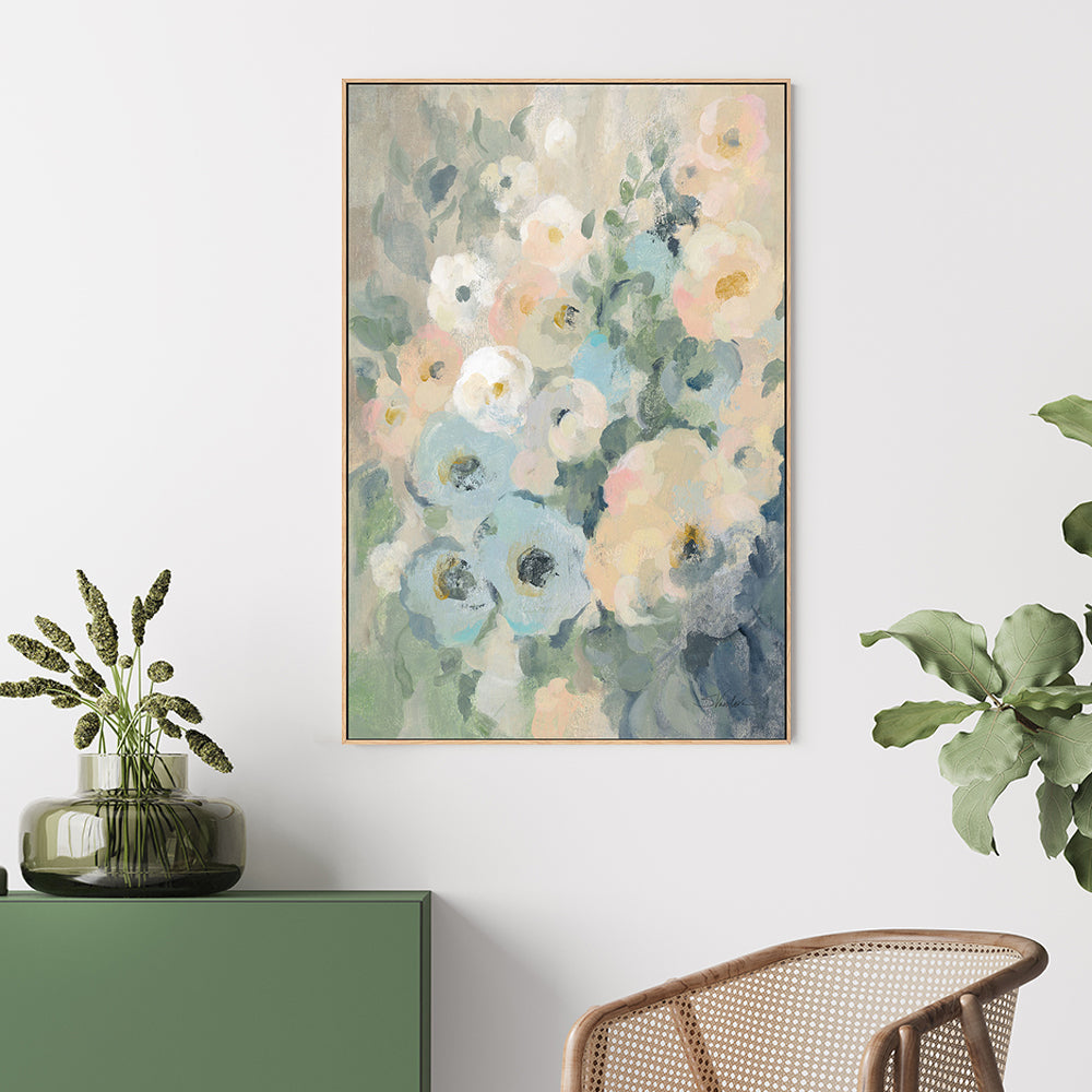 wall-art-print-canvas-poster-framed-Cottage Blue Floral, Style B , By Silvia Vassileva-GIOIA-WALL-ART