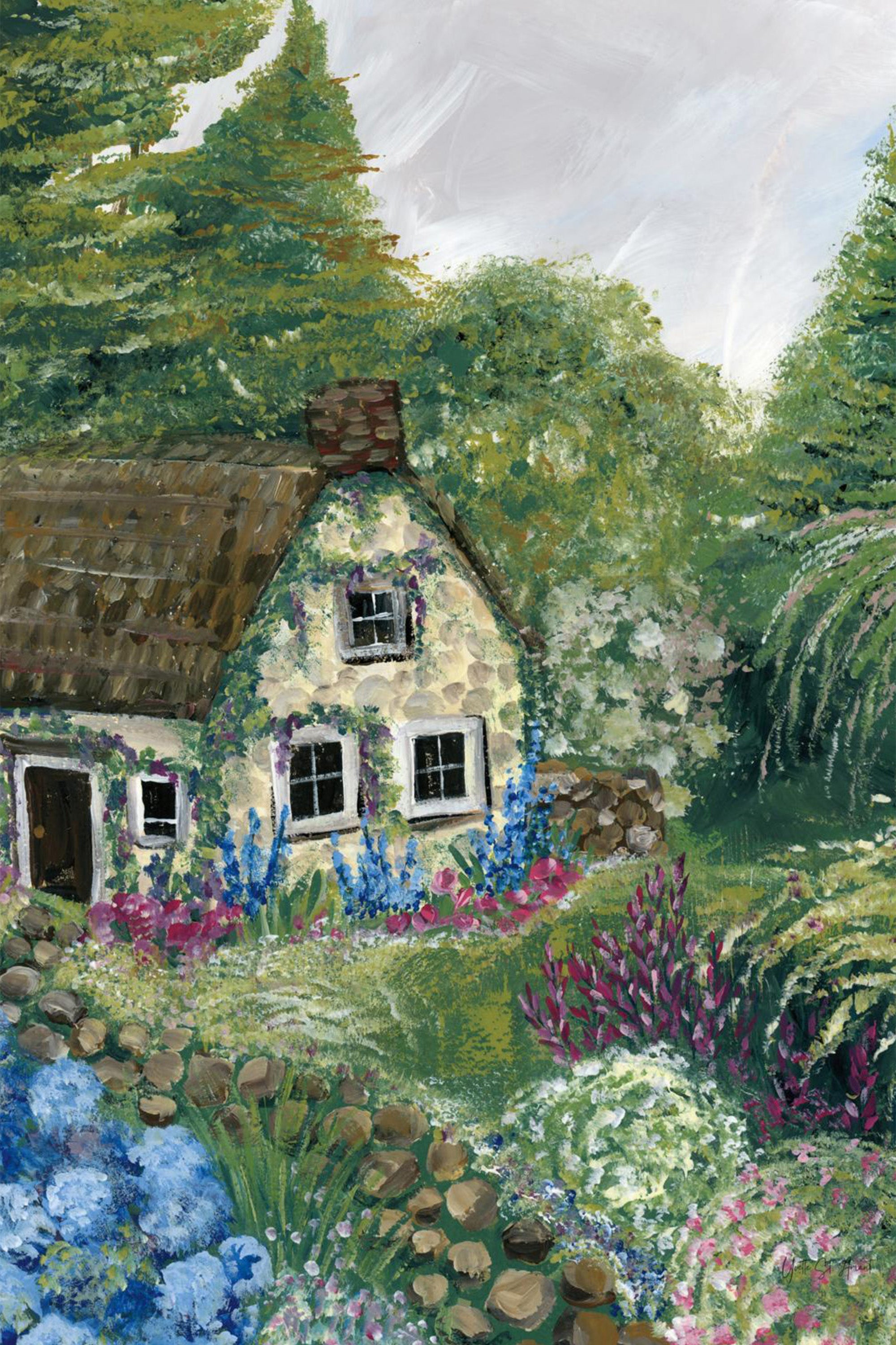 wall-art-print-canvas-poster-framed-Country Cottage, Style C-1
