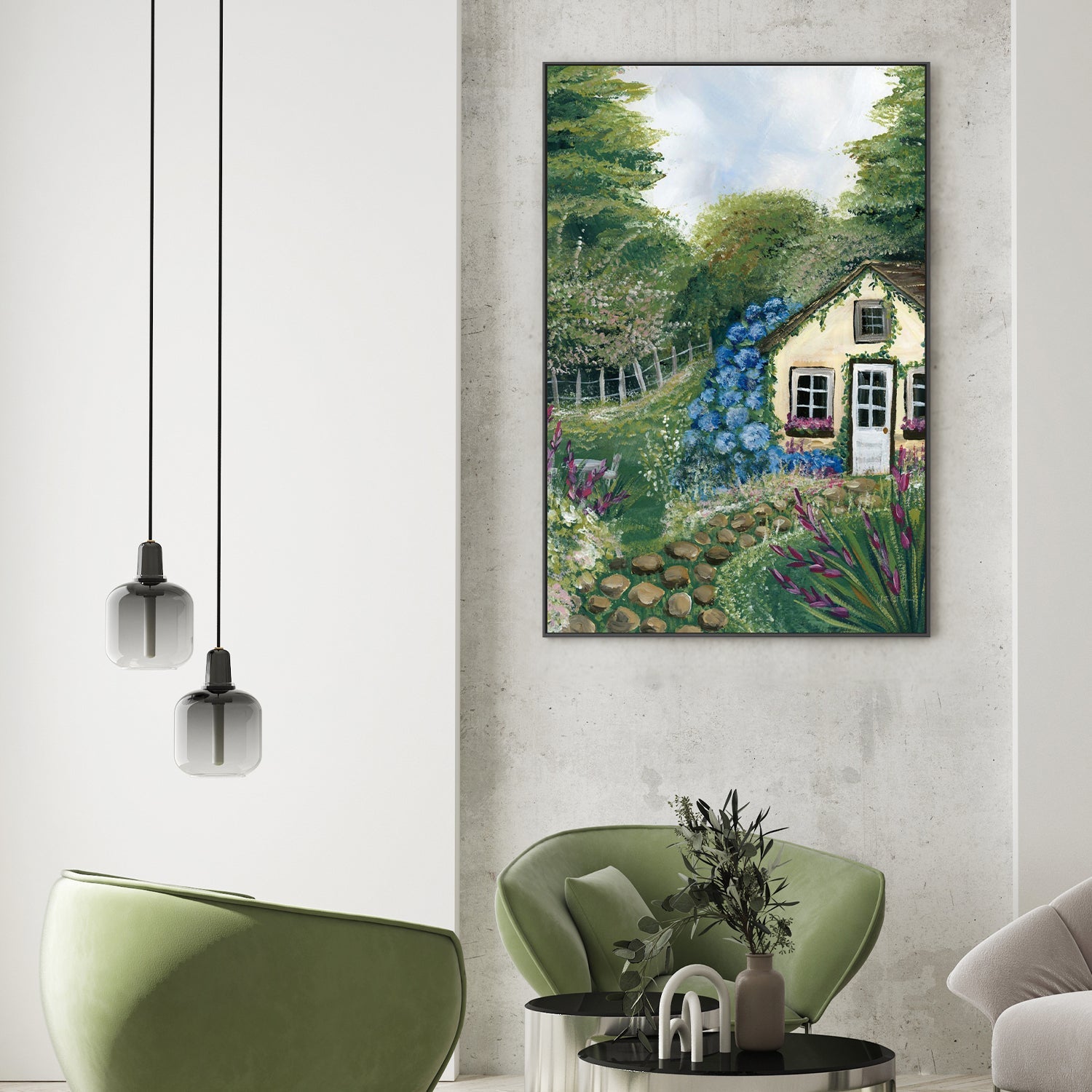 wall-art-print-canvas-poster-framed-Country Cottage, Style D-2