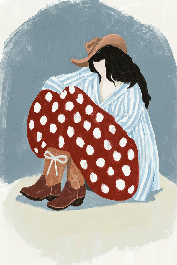 wall-art-print-canvas-poster-framed-Cow Girl-1