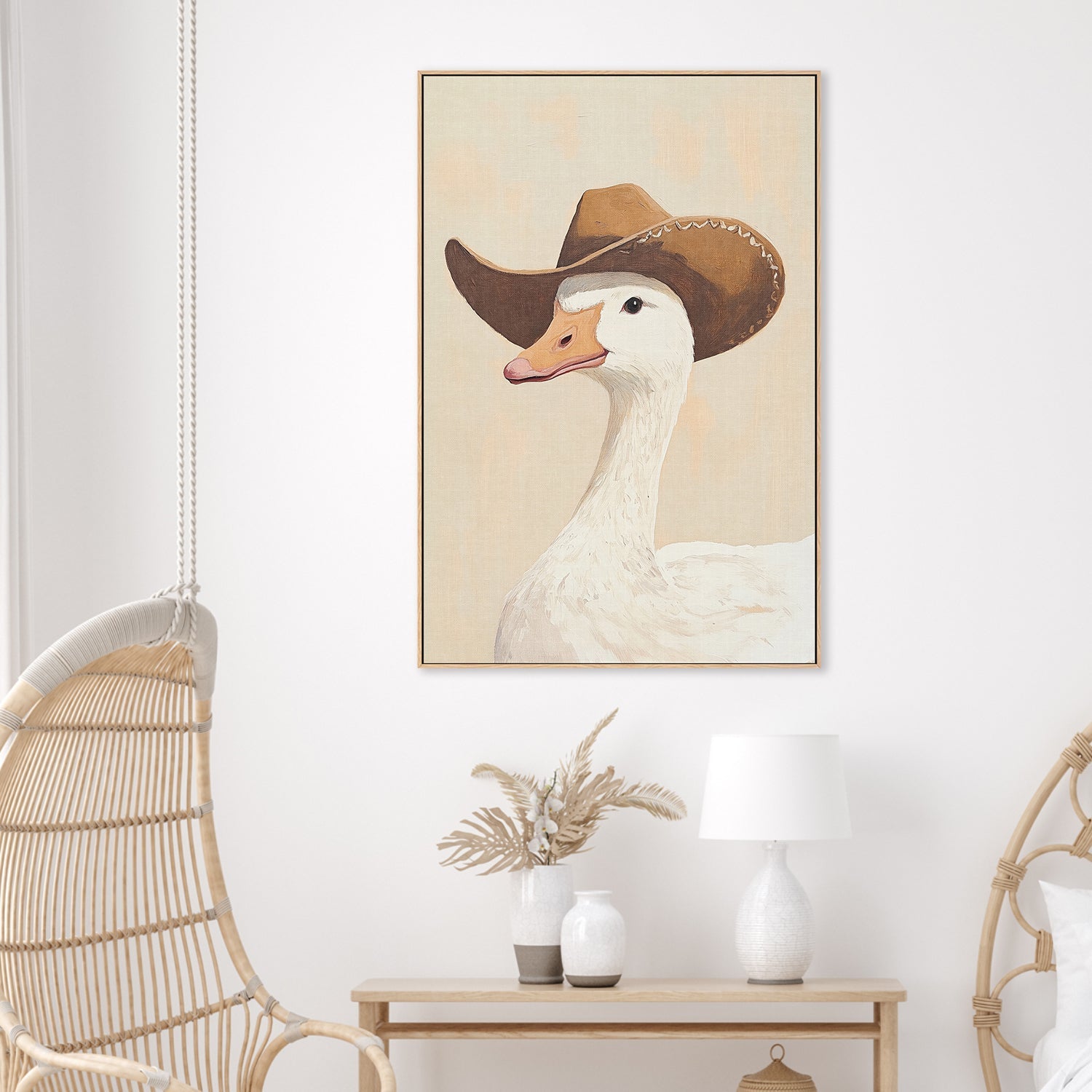 wall-art-print-canvas-poster-framed-Cowboy Duck Portrait , By Melloi Art-2