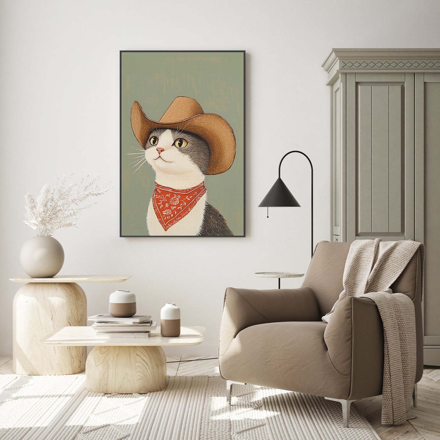 wall-art-print-canvas-poster-framed-Cowboy English Shorthair Cat , By Melloi Art-7