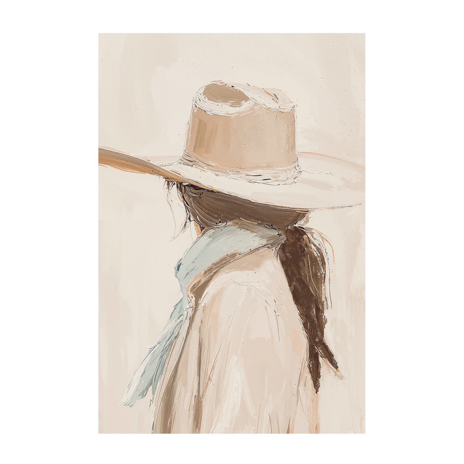 wall-art-print-canvas-poster-framed-Cowgirl, Brown Tones , By Lady Hana-1