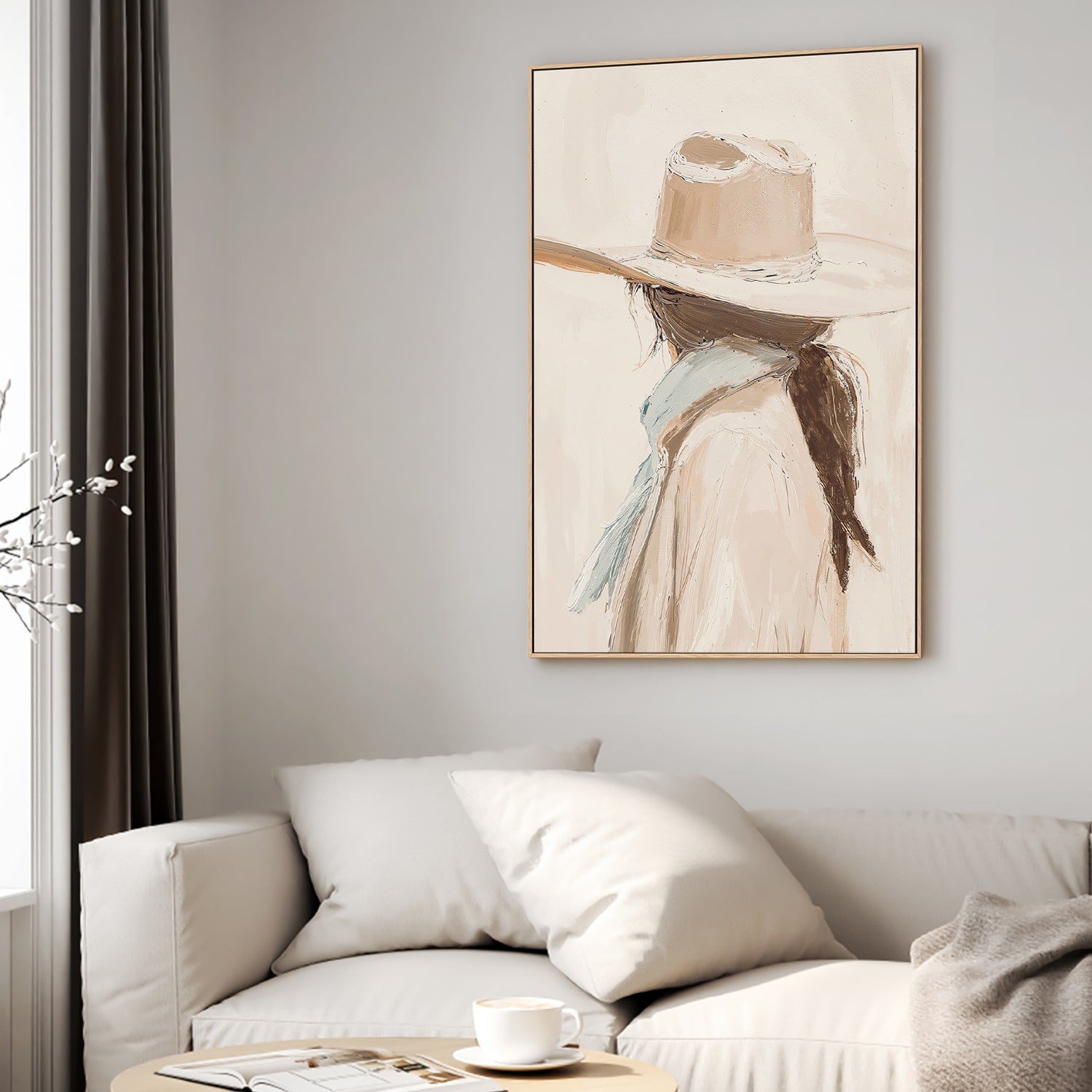 wall-art-print-canvas-poster-framed-Cowgirl, Brown Tones , By Lady Hana-2