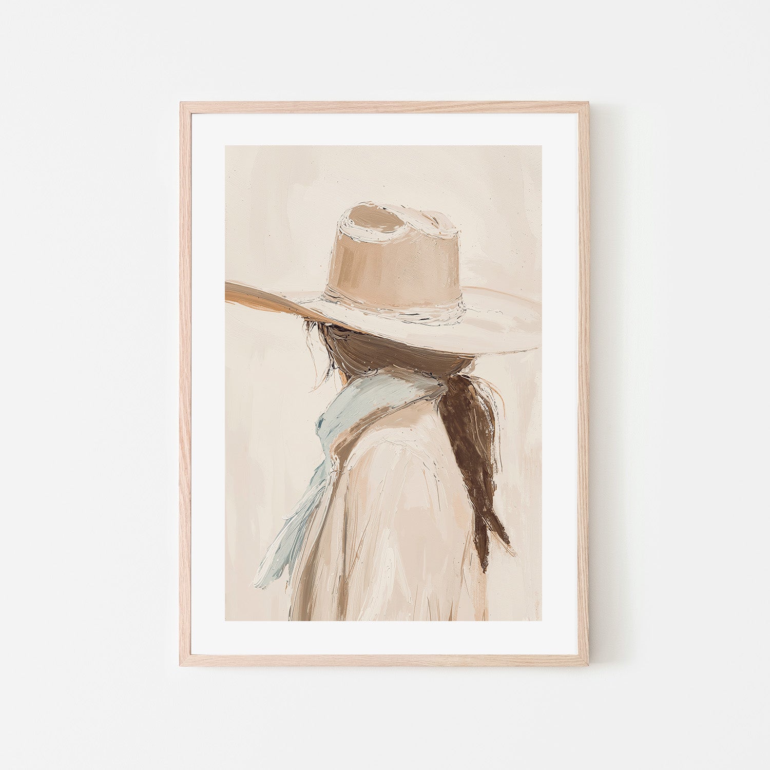 wall-art-print-canvas-poster-framed-Cowgirl, Brown Tones , By Lady Hana-6