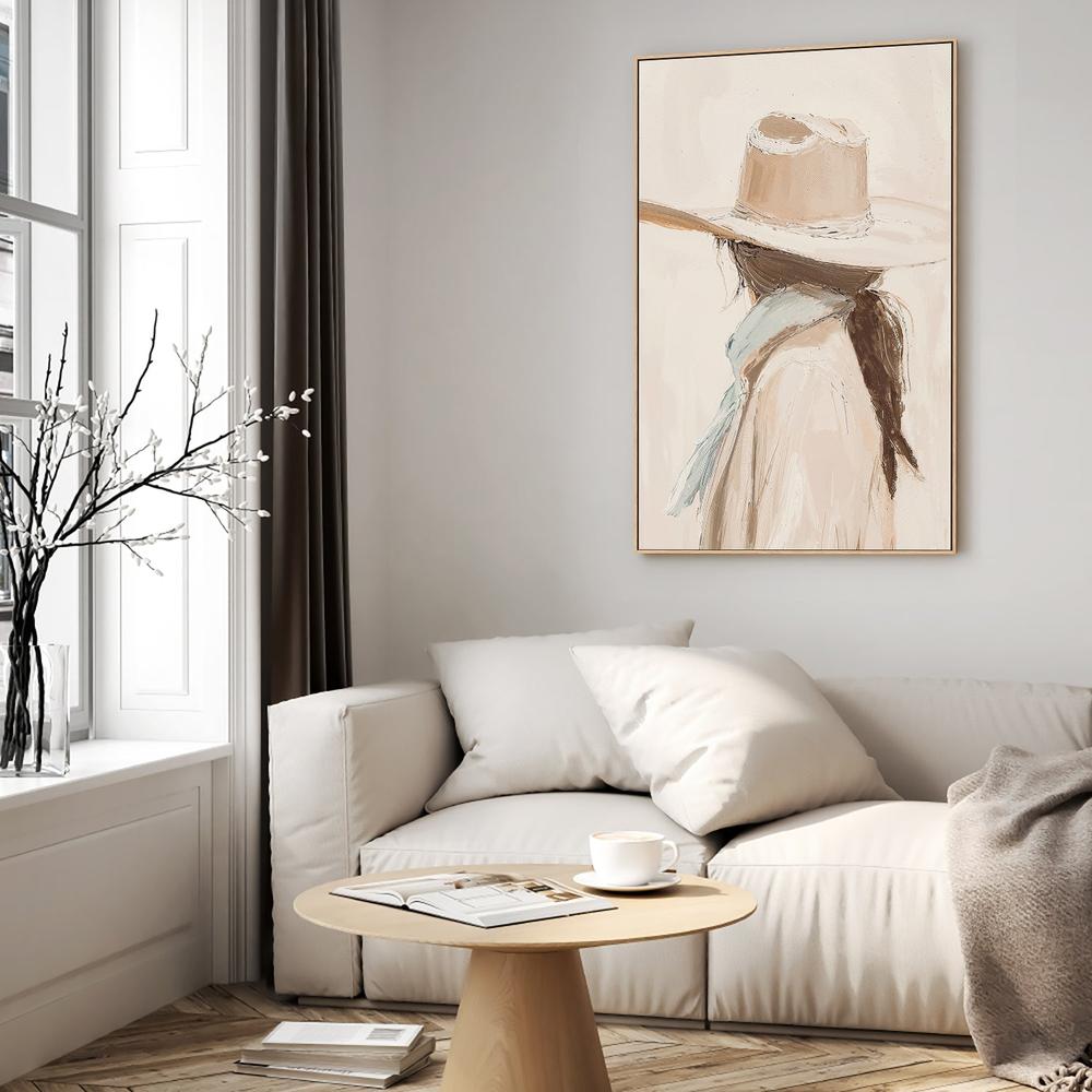 wall-art-print-canvas-poster-framed-Cowgirl, Brown Tones , By Lady Hana-7