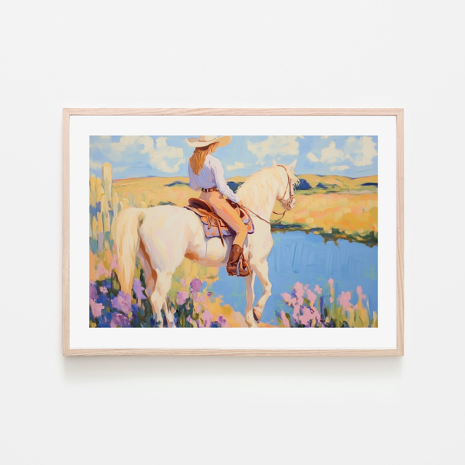 wall-art-print-canvas-poster-framed-Cowgirl with Horse-6