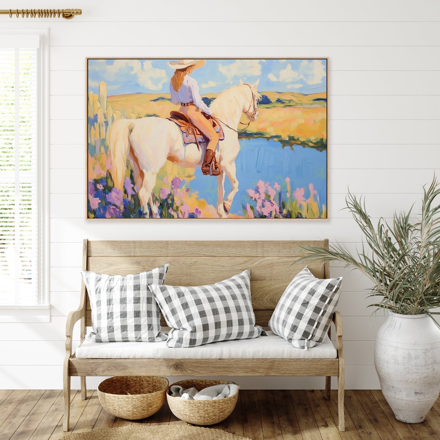 wall-art-print-canvas-poster-framed-Cowgirl with Horse-7