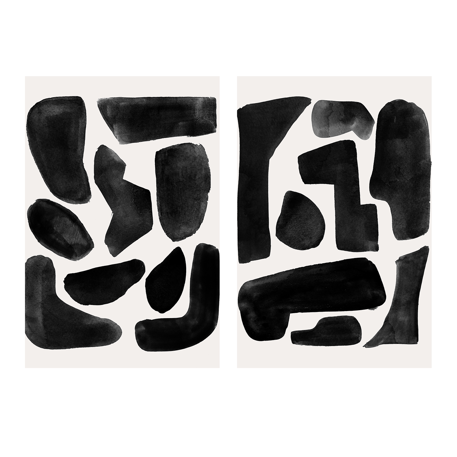 wall-art-print-canvas-poster-framed-Cozy Puzzle Abstract, Style A & B, Set Of 2 , By Aubrey-1